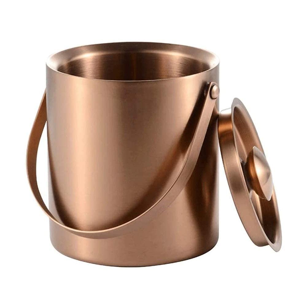 Premium Stainless Steel Double Walled Ice Bucket - Large Insulated Ice Cube Container for Cocktails, Wine & Beverages - Perfect for Home Bars, Parties & Outdoor Gatherings