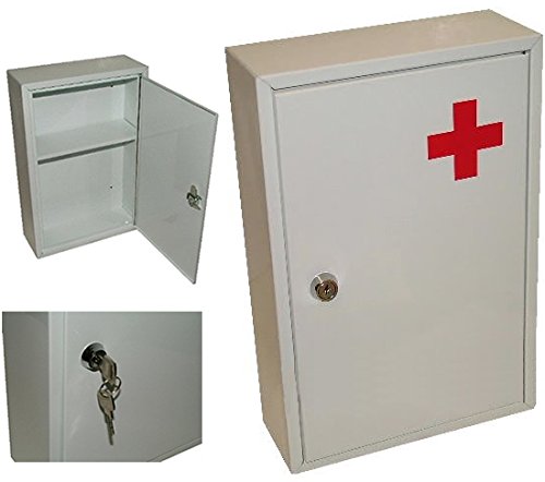 Stainless Steel Wall Mounted First Aid Cabinet with 2 Keys for Home & Clinic Safety