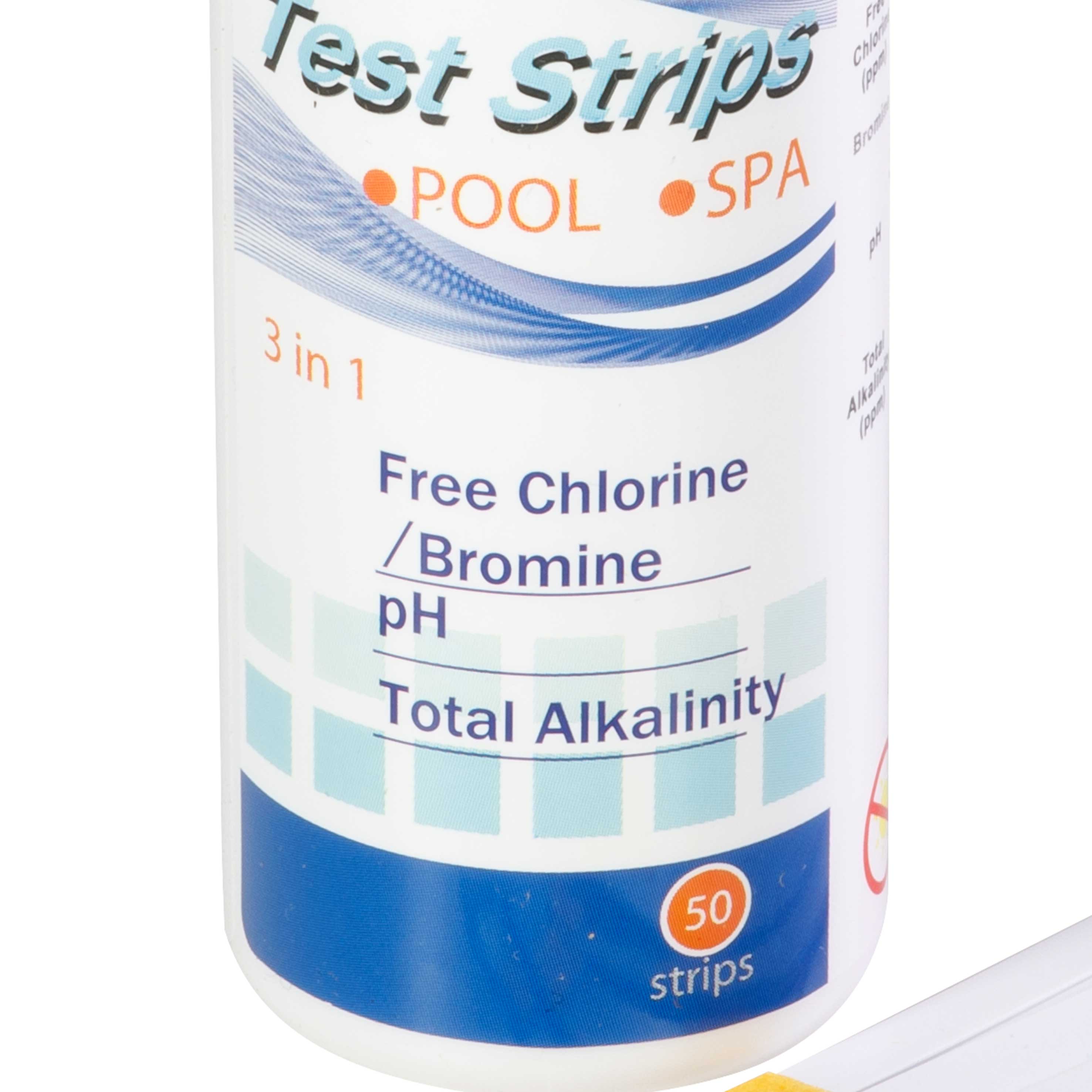 3-in-1 Chlorine, PH & Alkalinity Test Strips - 100 Count Pool Water Testing Kit | Accurate & Fast Results for Swimming Pools, Hot Tubs & Spas