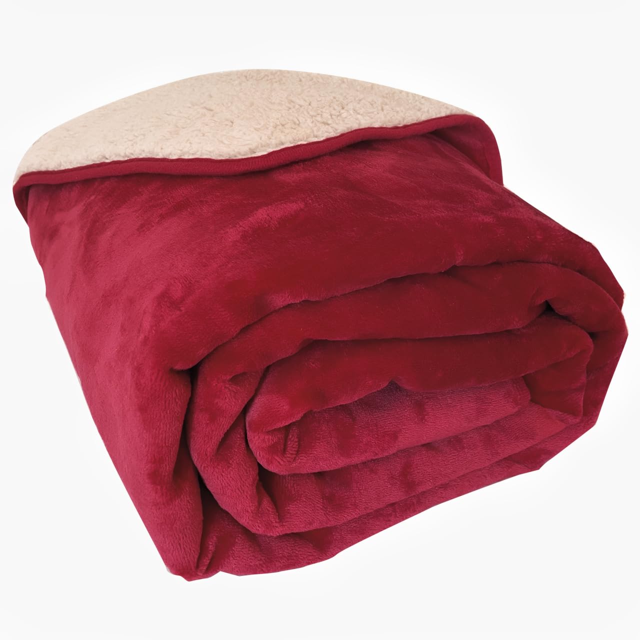 Waterproof King Size Lovers Blanket - Splash Proof Couples Blanket for Bed, Picnic & Outdoor Use - Dark Red 80x80