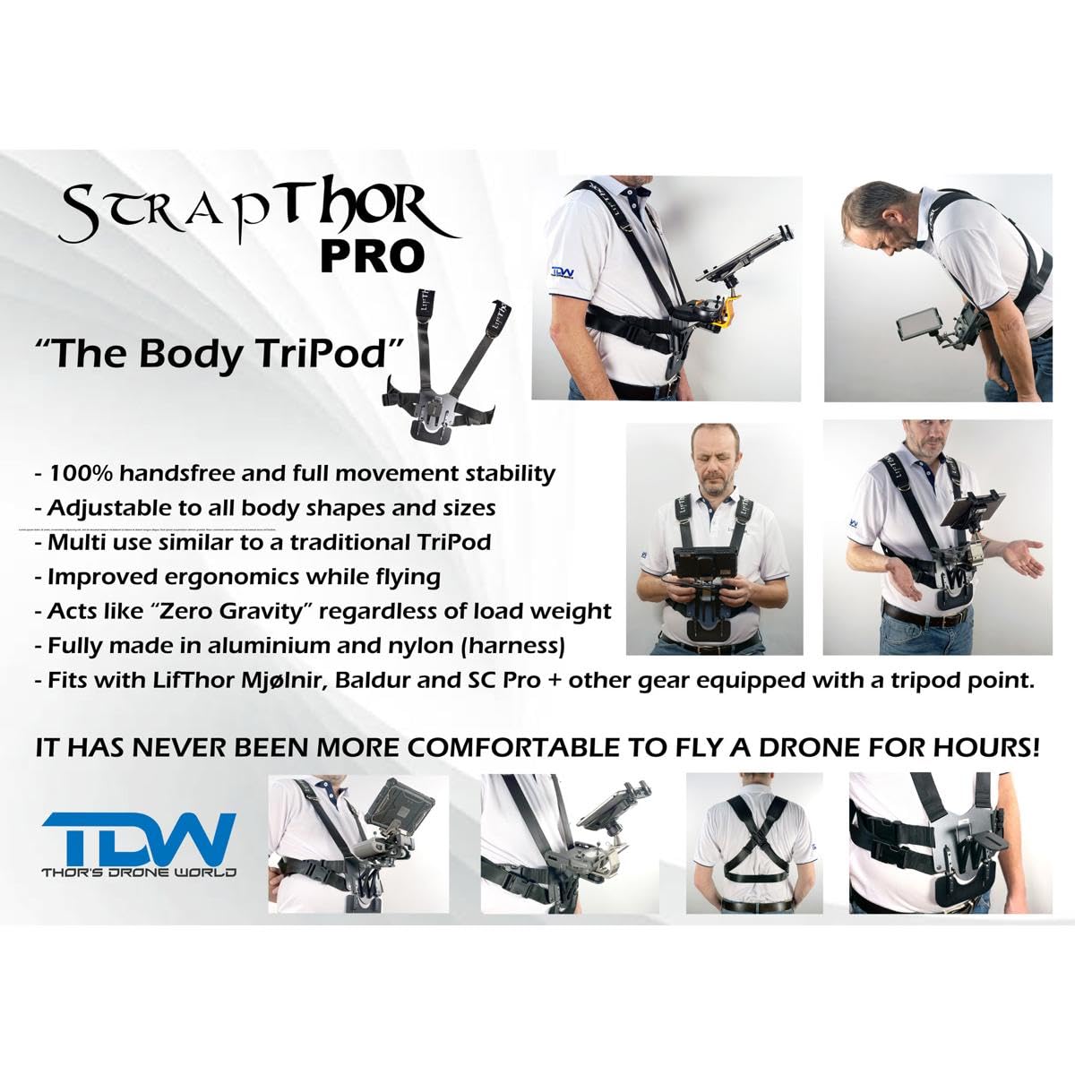 LifThor StrapThor Pro Camera Body Tripod Stand - Professional DSLR/SLR Tripod for Photography & Videography - Perfect for Travel, Vlogging, and Outdoor Shooting