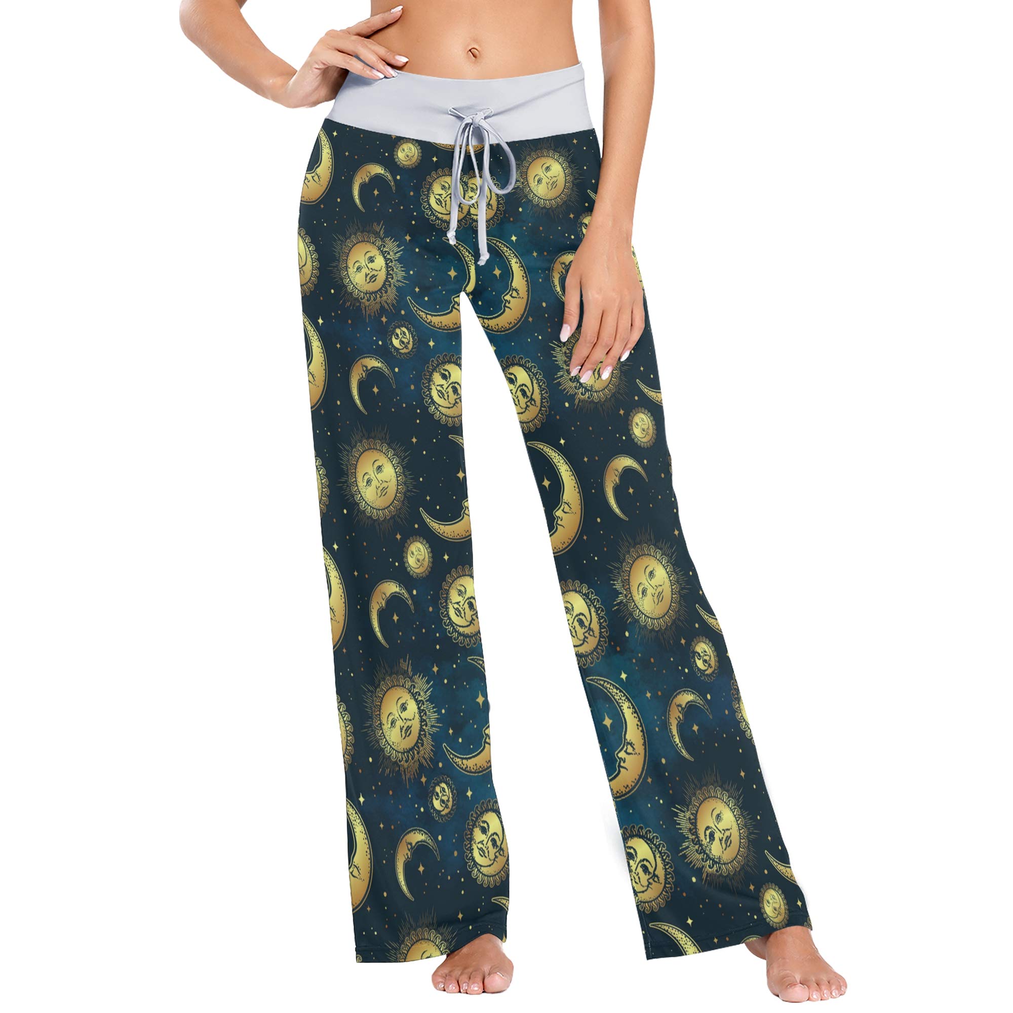 Women's Loose Casual Comfy Pajama Pants with Drawstring - Palazzo Wide Leg Lounge Pants for Sleep, Yoga & Home Relaxation