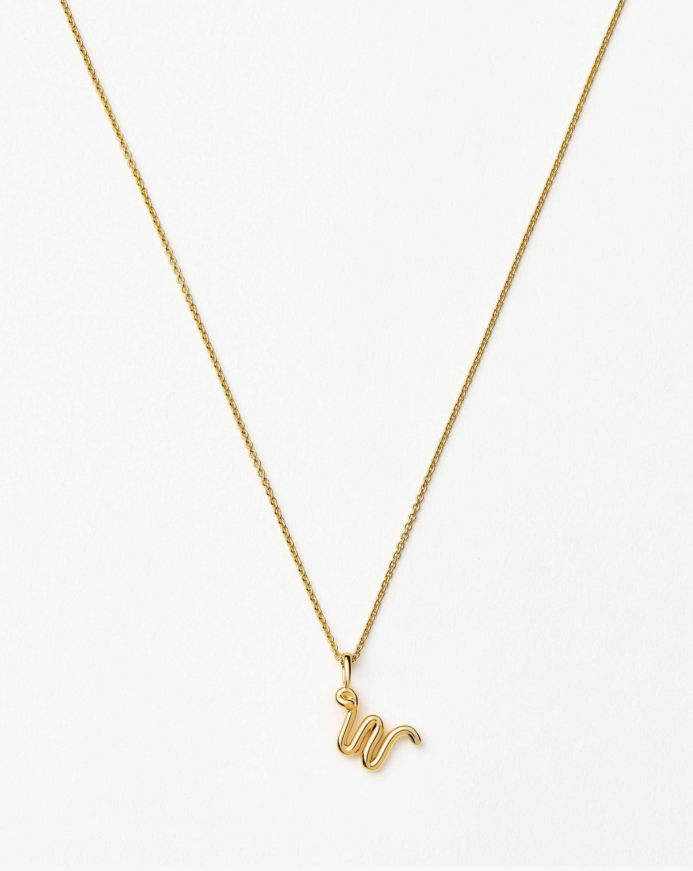 Curly Molten Mini Initial Necklace - Personalized 18k Gold Vermeil Jewelry for Women | Perfect Gift for Birthday, Anniversary & Valentine's Day