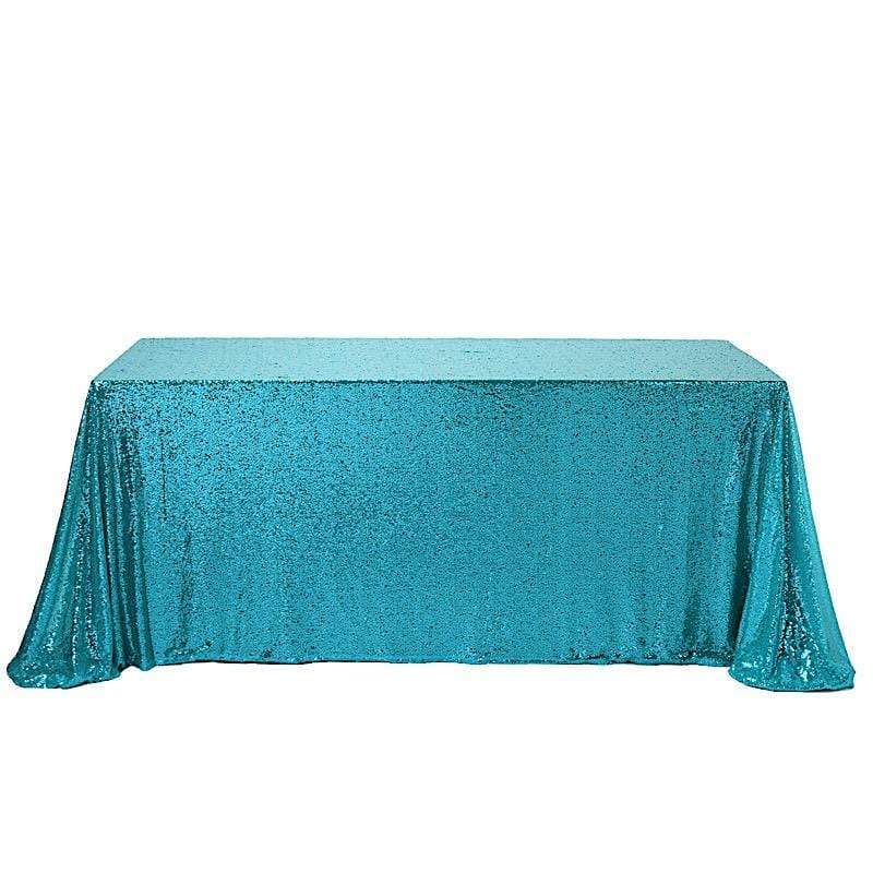 90x156 Inch Sparkling Sequined Rectangular Tablecloth for Wedding, Party, Banquet & Holiday Decor - Elegant Dining Table Cover for Special Occasions