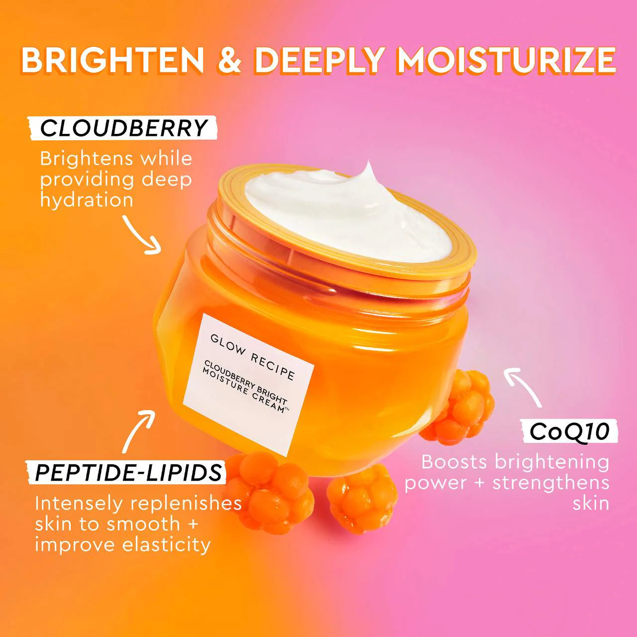 Glow Recipe Cloudberry Bright Refillable Moisturizing Cream 50ml - Hydrating Face Moisturizer for Glowing Skin | Day & Night Skincare Routine