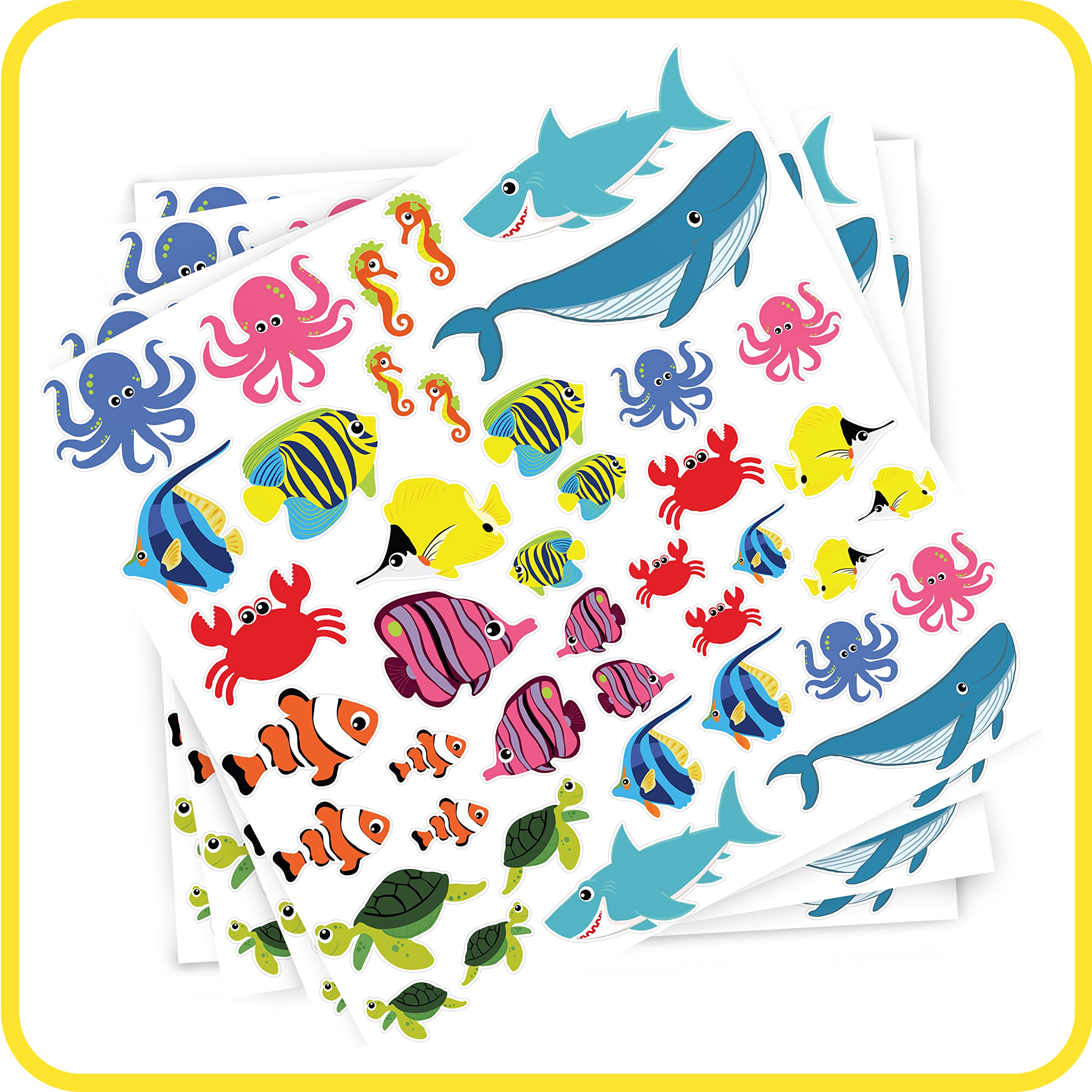 READY 2 LEARN Foam Stickers - 168-Piece Sea Life Ocean Animal Stickers for Kids - 3D Puffy Self-Adhesive Stickers for Crafts, Scrapbooking, Party Favors & Laptop Decoration - Perfect for Classroom Activities, DIY Projects & Underwater Theme Parties