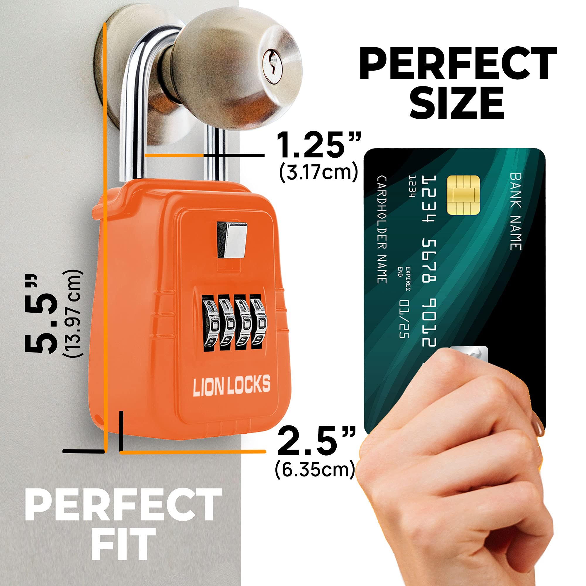**1500 Key Lock Box with Combination Code - Secure Outdoor Key Storage - Realtor Lock Box for Short-Term Rentals & Airbnb - Holds 5 Keys (12 Pack, Orange) - Ideal for Property Managers, Landlords & Vacation Rentals**