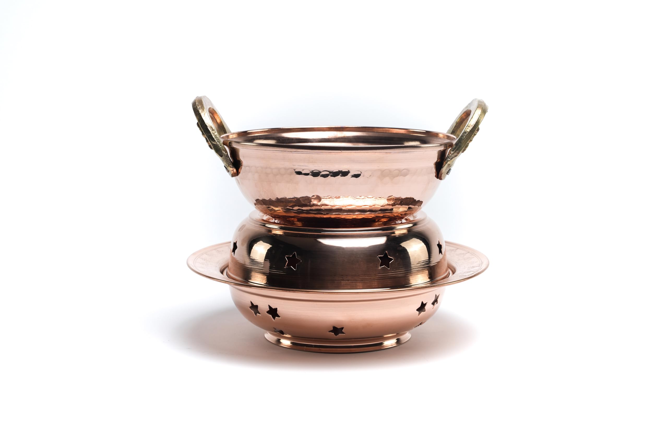 Premium Solid Copper Ayurvedic Massage Oil Warmer Pot Set - 200mm x 200mm Handcrafted Spa Therapy Tool for Relaxation & Aromatherapy | Perfect for Home Spa, Yoga Sessions & Professional Massage Treatments