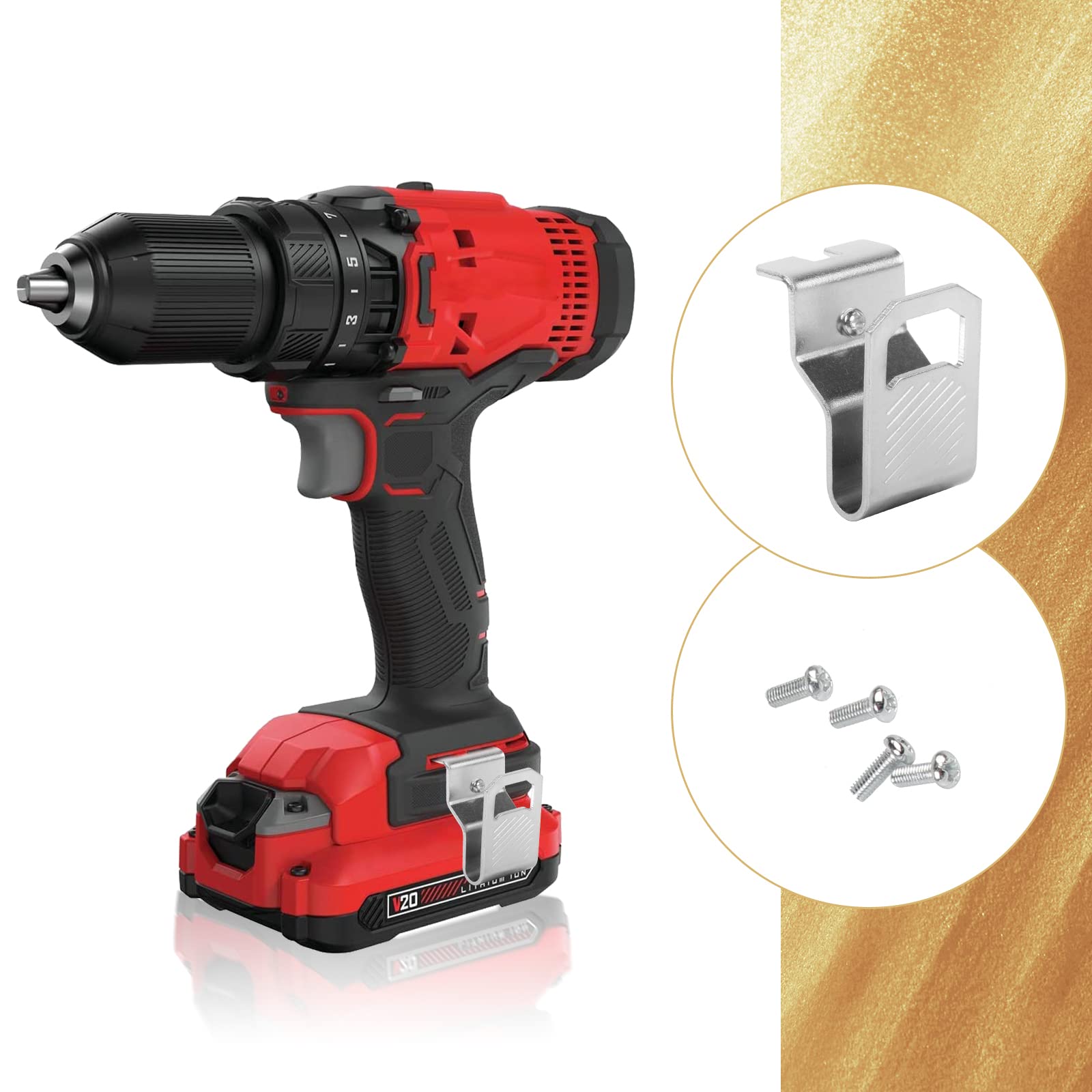 Craftsman Cordless Drill Clip N597001 Replacement - 4 Pack | Power Tool Accessories for Impact Drills | Secure Locking Mechanism | Perfect for DIY Projects, Home Repairs & Workshop Use