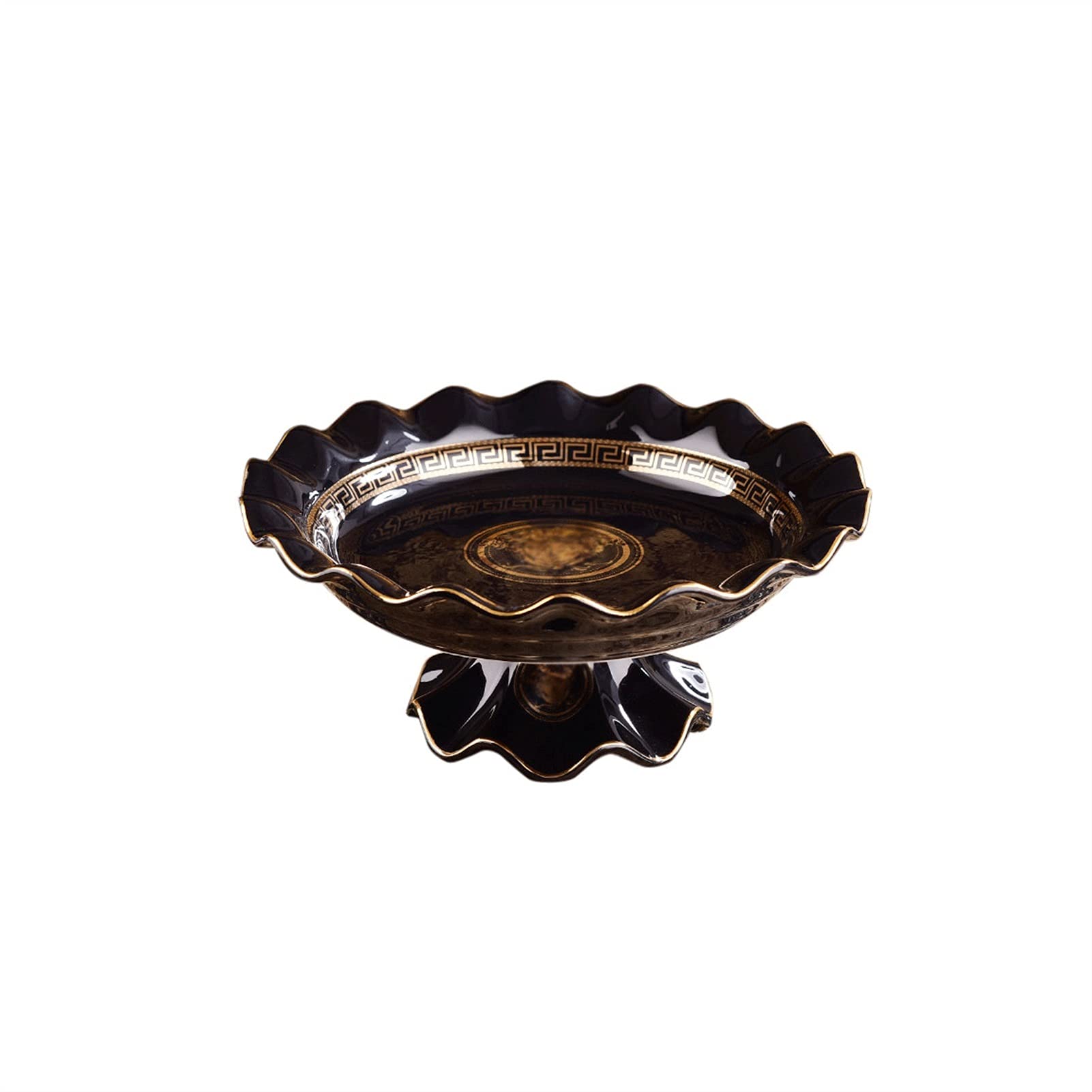 Ceramic Fruit Bowl Set - Elegant Cake Stand & Serving Tray for Coffee Table Decor - Perfect for Living Room, Kitchen & Party Display (3-Piece)
