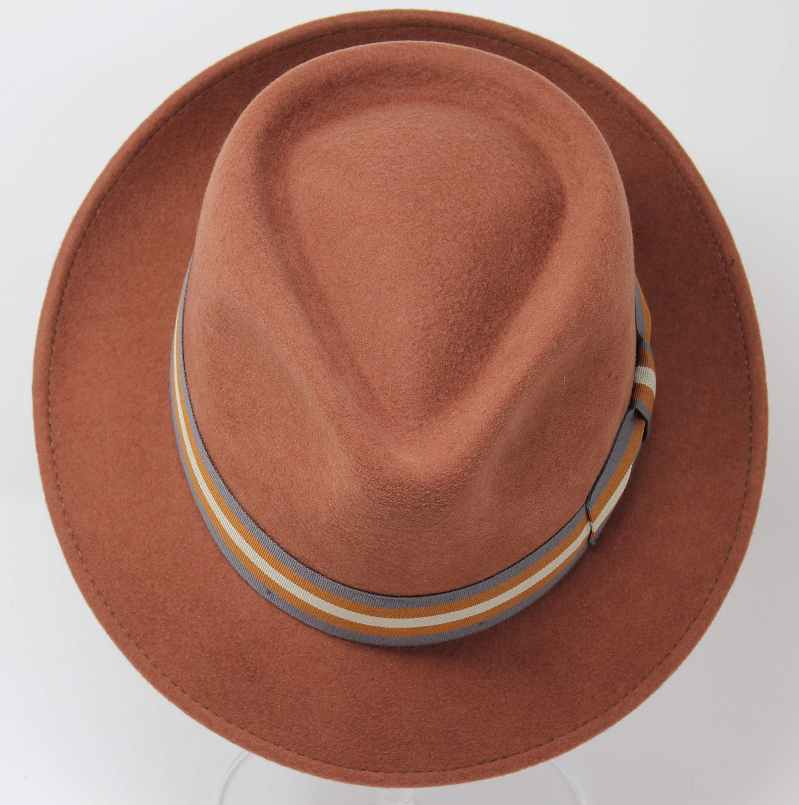 Premium Doyle - Teardrop Fedora Hat - 100% Wool Felt - Crushable Travel Hat for Men & Women - Water Resistant Unisex Fedora - Perfect for Outdoor Adventures, Travel & Fashion