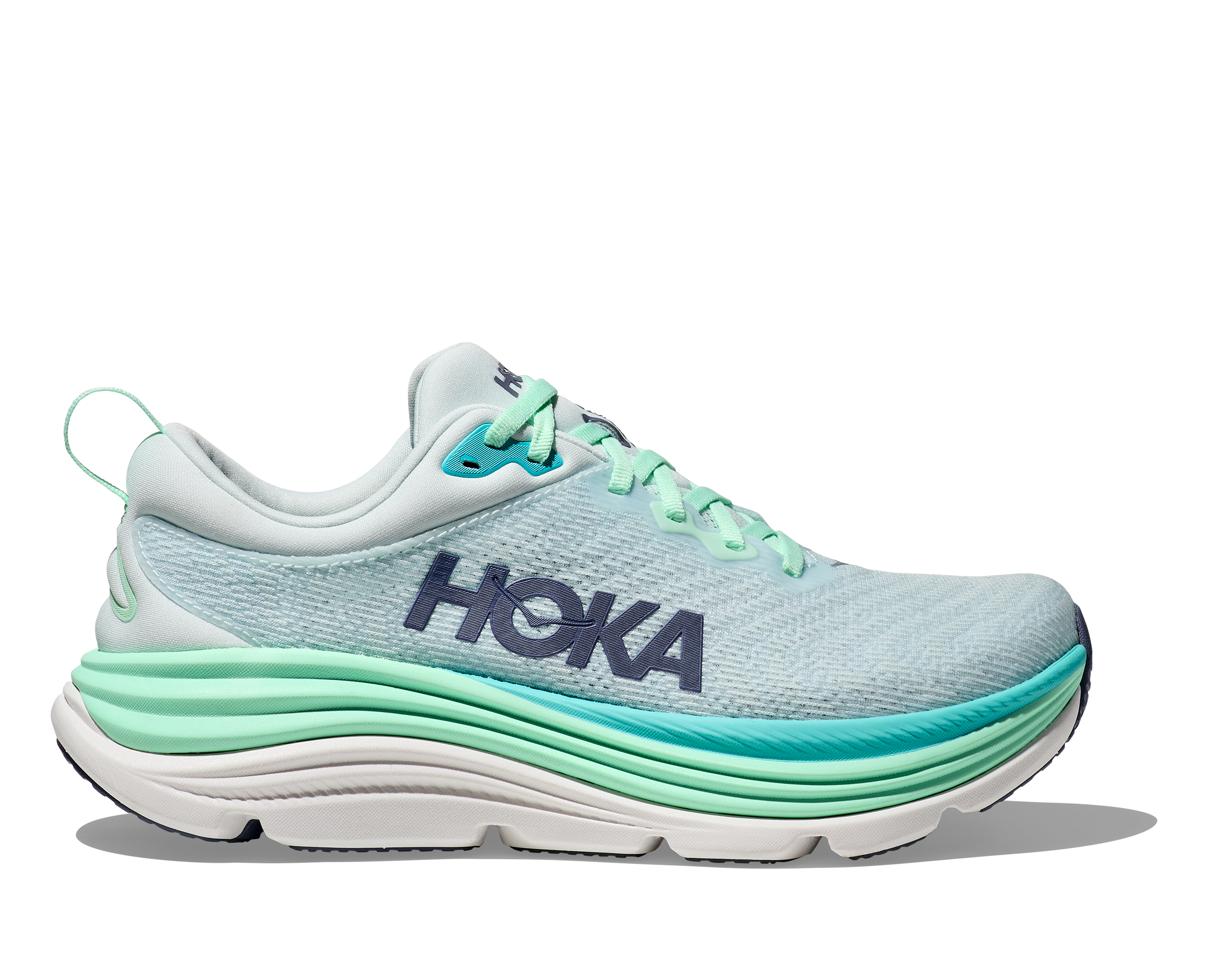 Women's HOKA Gaviota 5 Running Shoes - SWML Snow Melt/Cielo Blue - Stability & Cushion for Road Running, Walking & Everyday Comfort