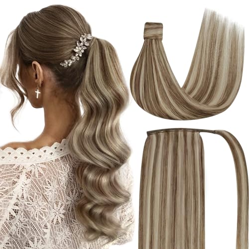 Pony-5-#8A/60 Light Brown Highlights Platinum Blonde