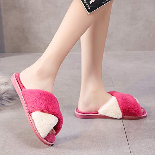 Cozy Fuzzy Slippers for Women - Indoor Outdoor House Shoes for Comfort