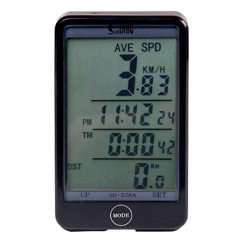 Abaodam Wired Bike Computer with Stopwatch - Cycling Speedometer & Odometer - LCD Waterproof Bicycle Accessory (Black) - Perfect for Road Bikes, Mountain Bikes & Indoor Cycling Training