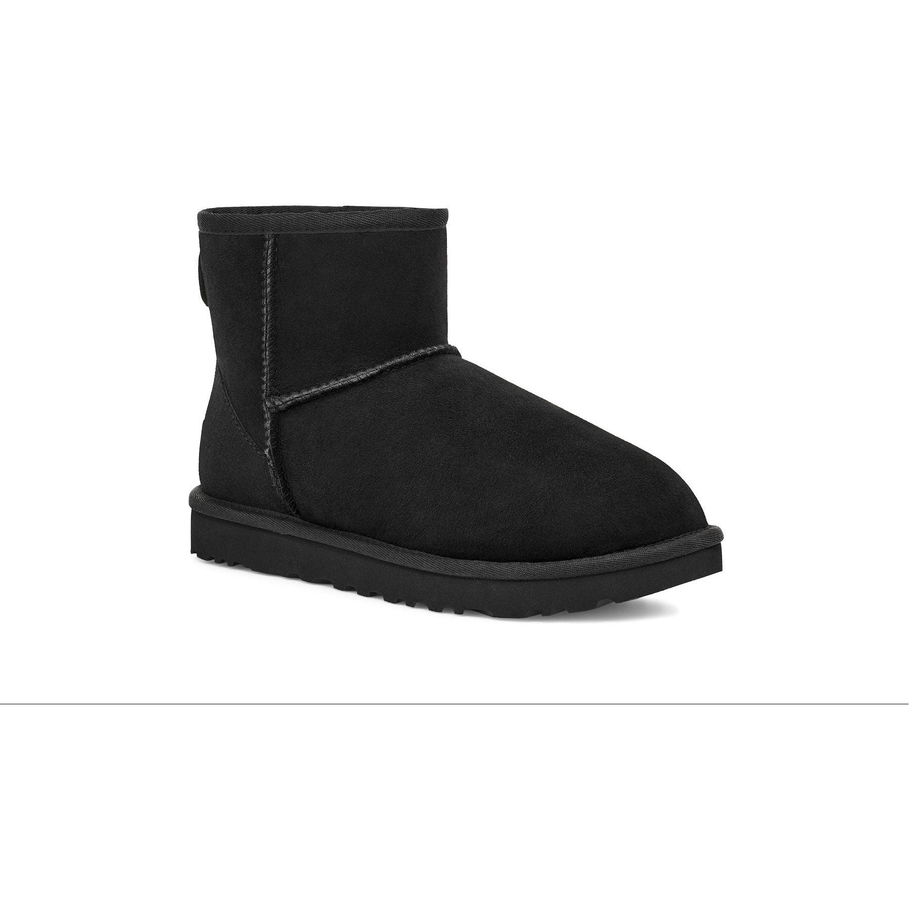 UGG Women's Classic Mini II Boots - Genuine Sheepskin Winter Boots for Women, Waterproof & Comfortable, Black - Perfect for Snow, Cold Weather & Casual Outfits