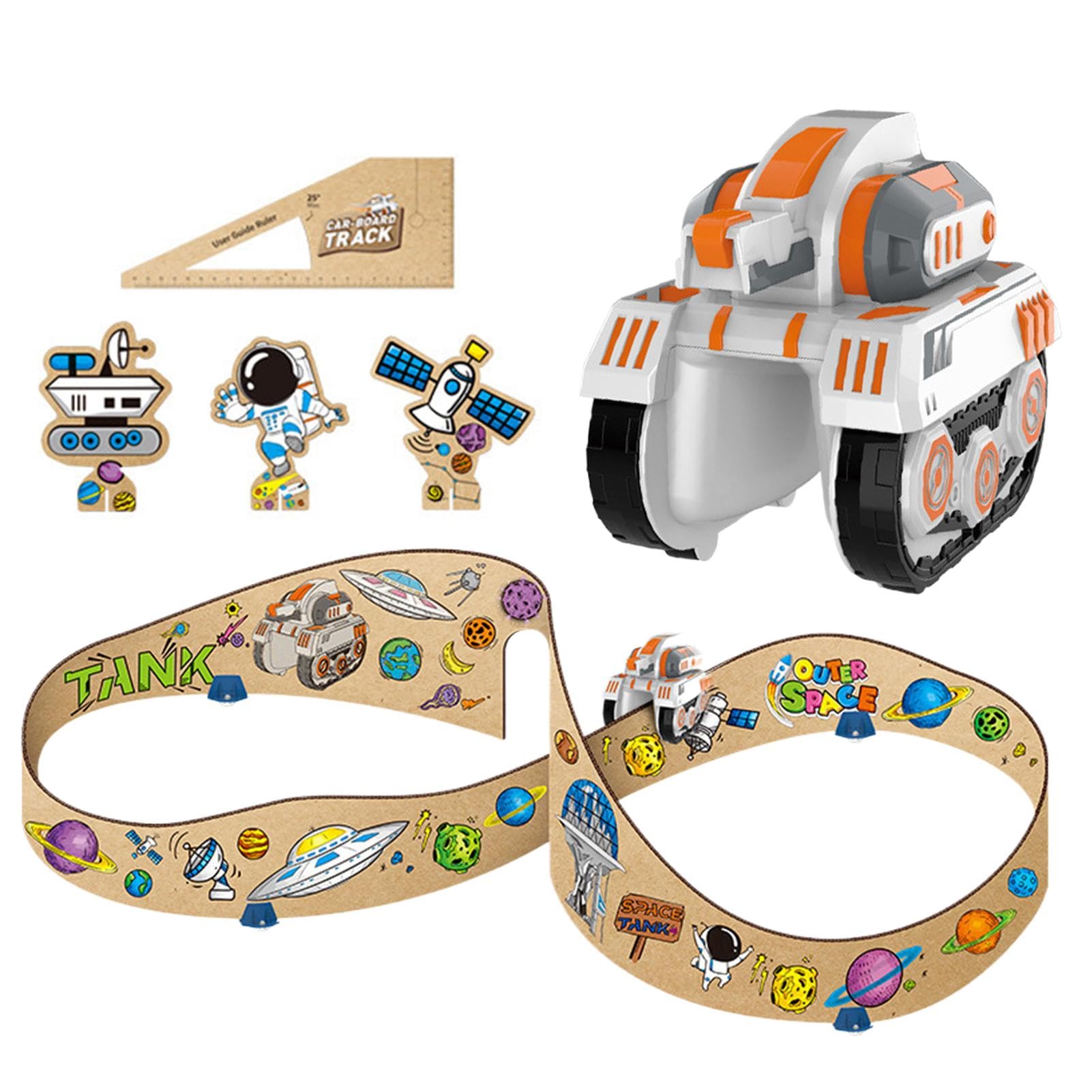 Fruusv Puzzle Track Set, Battery-Powered Vehicle Toy Kit, Educational Play Track for Toddlers - Fun Learning & Racing Game for Kids Indoor & Outdoor Play
