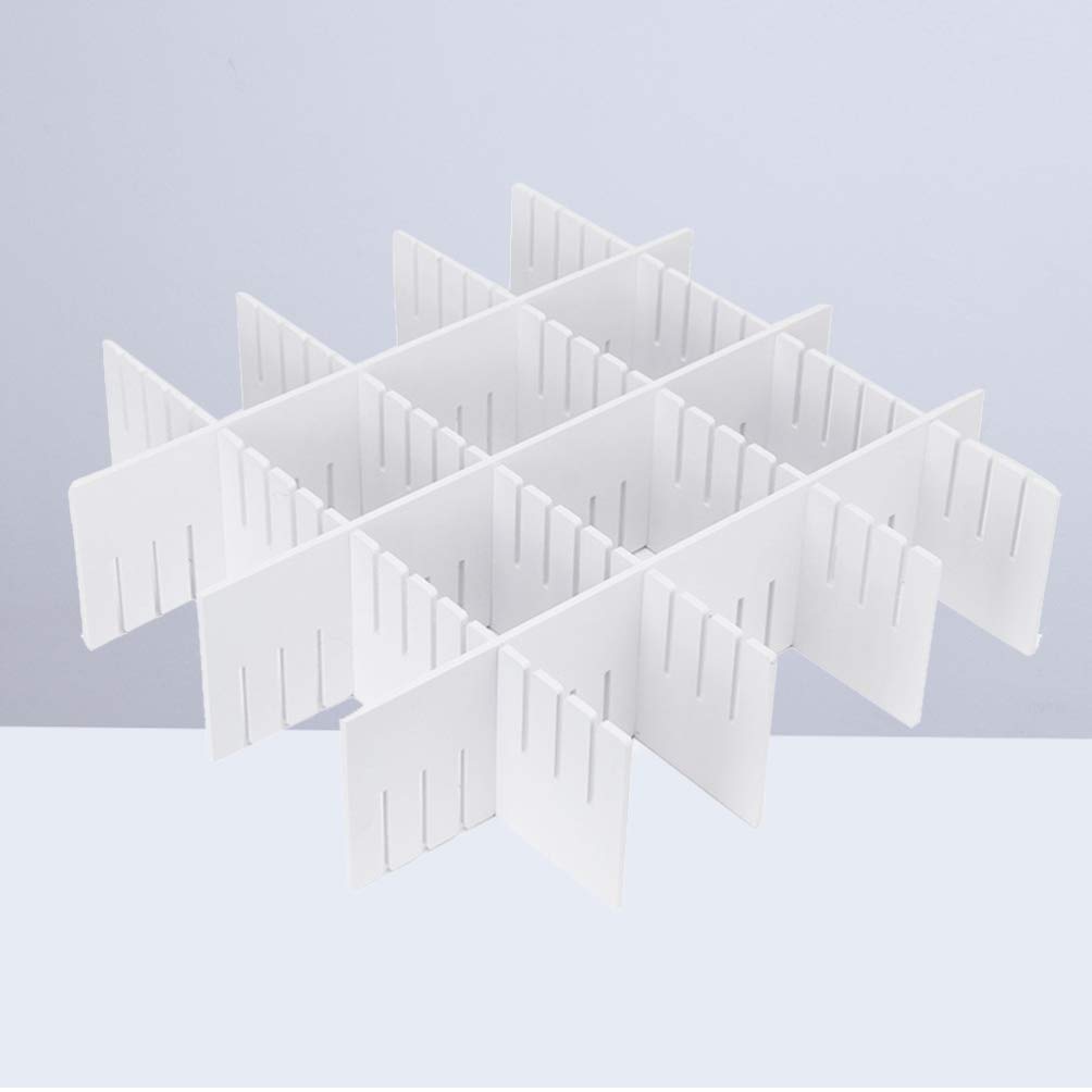 Cabilock 5-Piece Storage Drawer Organizer Set - White Dresser Drawer Divider for Clothes, Makeup, Belts & Accessories | Perfect for Bedroom Closet, Office Desk & Vanity Organization
