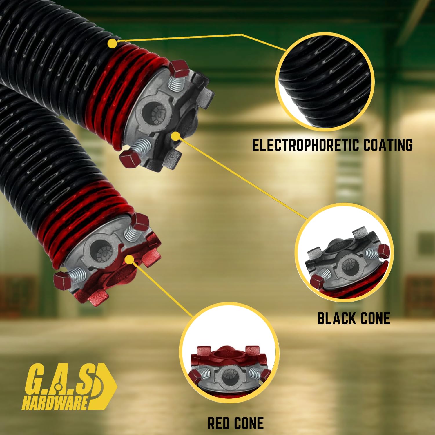 Garage Door Torsion Spring 225x1.75x33 - Left & Right Hand Wound Replacement Springs for Garage Door Repair (Pair) | Heavy Duty Steel Coils for Smooth Door Operation in Residential & Commercial Garages