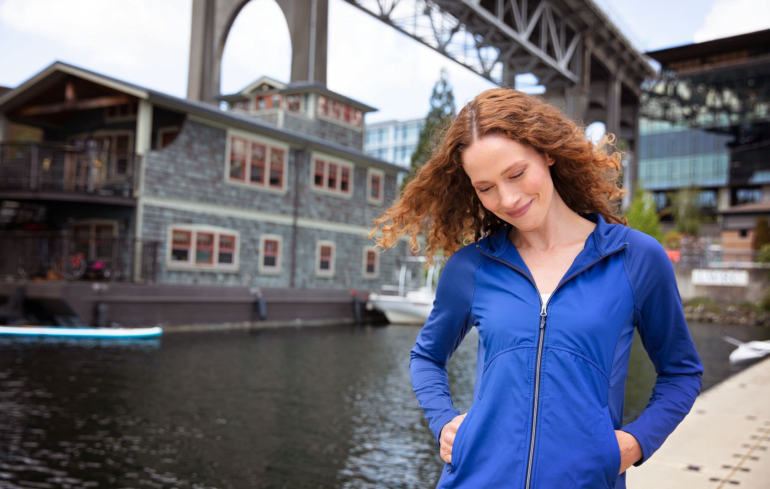 Cutter & Buck Women's Adapt Hybrid Full Zip Hoodie - Lightweight, Water-Resistant Jacket for Outdoor Activities & Casual Wear