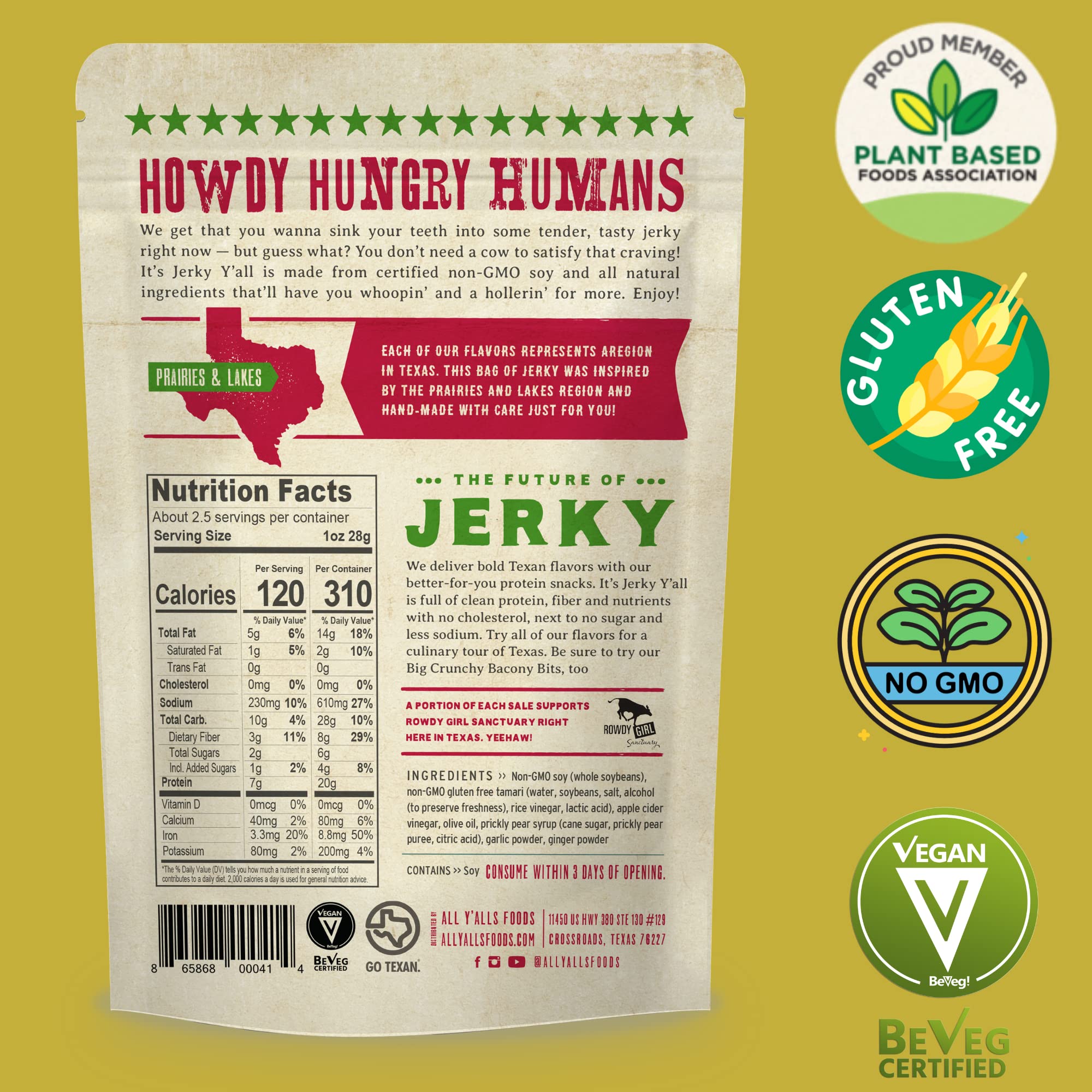 Plant-Based Jerky - Sweet & Spicy Vegan Snacks (2 Pack) | Non-GMO, Gluten-Free for Hiking & Travel