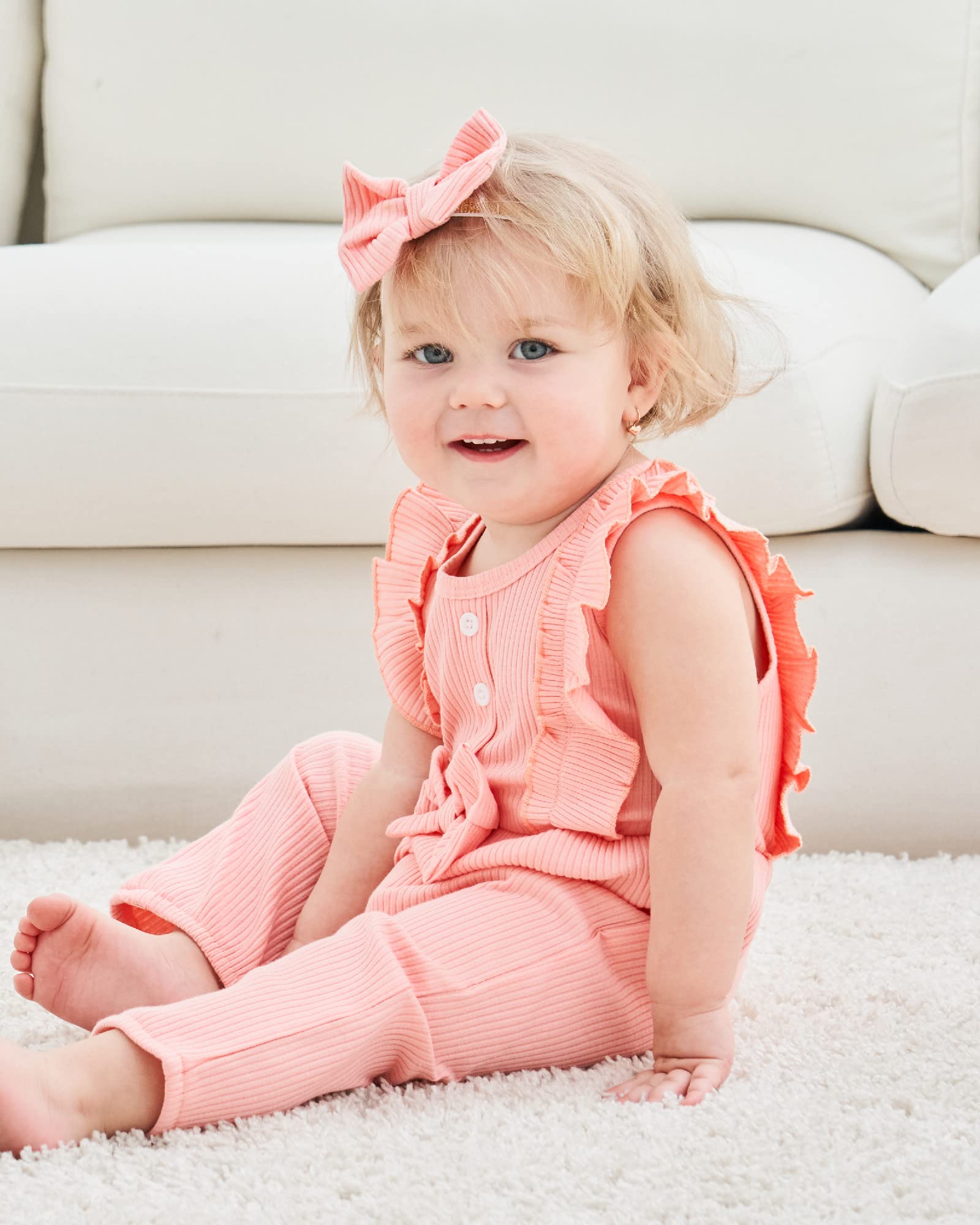 Mioglrie Newborn Baby Girl Clothes - Soft Cotton Short Sleeve Romper Jumpsuit for 0-24 Months | Perfect for Summer, Playdates & Photo Shoots