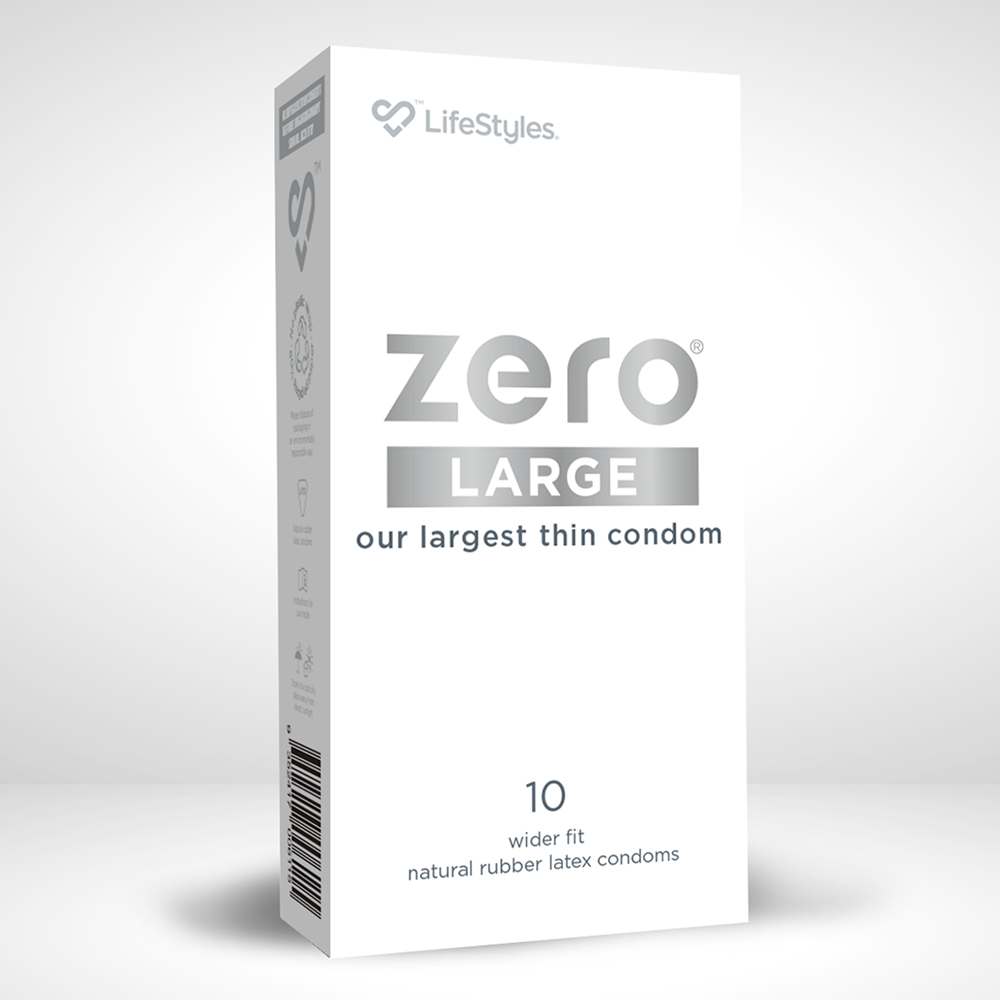 Ansell LifeStyles Zero Large Ultra Thin Latex Condoms - Premium Protection for Enhanced Sensitivity & Comfort - Perfect for Safe & Intimate Moments