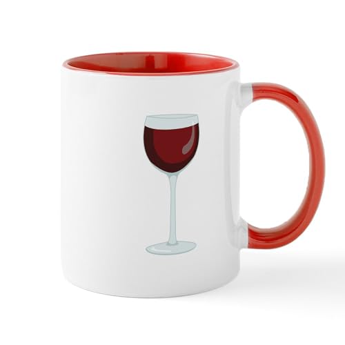 White/Red Inside - Red Wine Glass Mugs