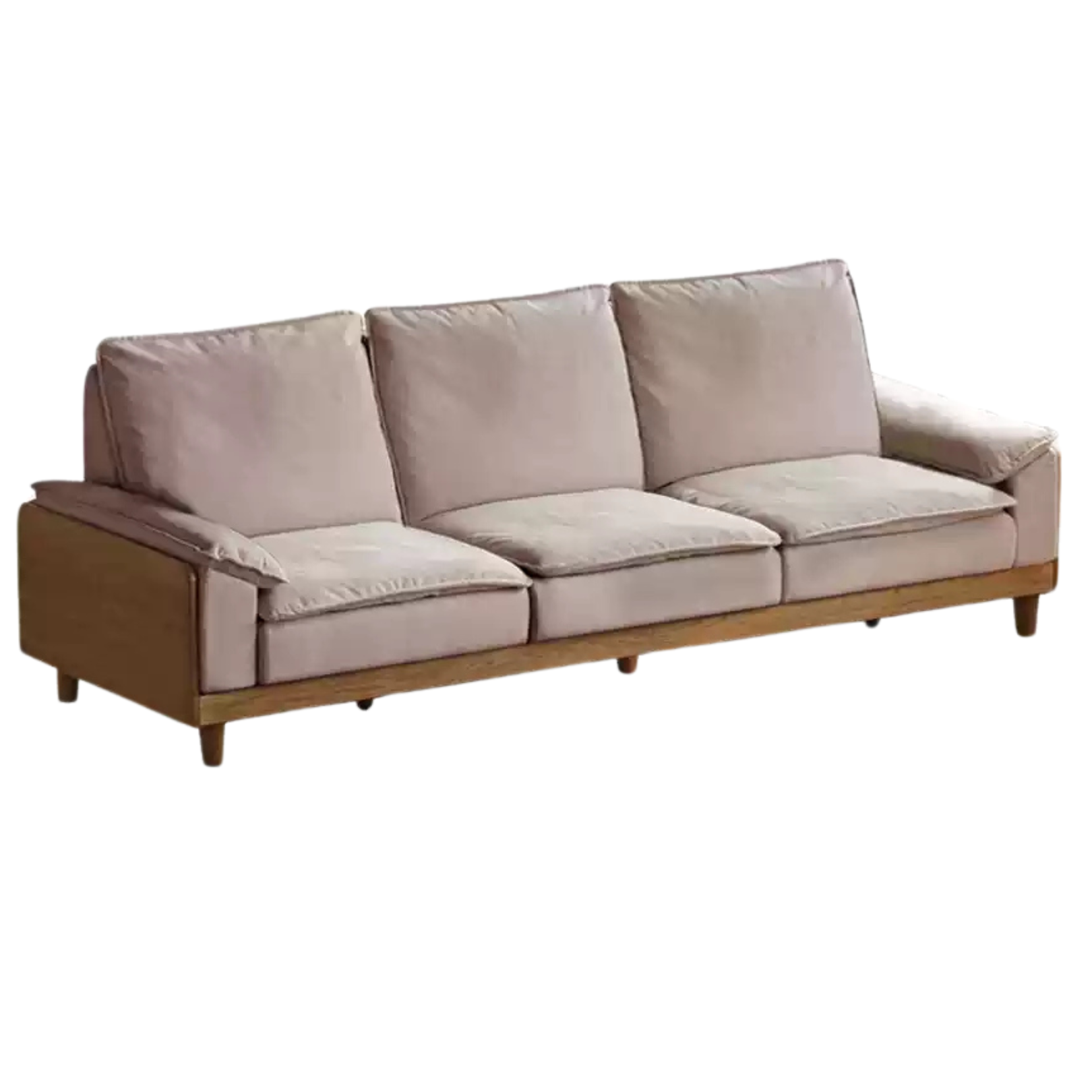 108.6x38.9x37.4 inch / 276x99.7x95cm / walnut color / red oak sofa imitation cotton linen smoke chestnut brown