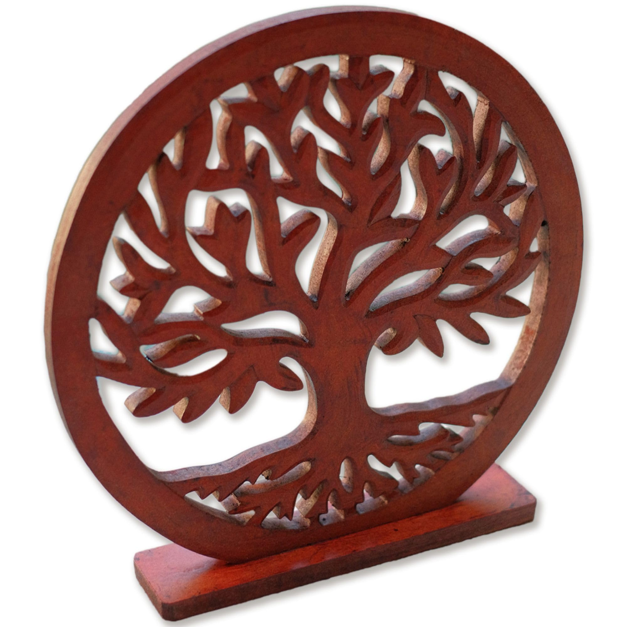 Tree of Life Wall Decor - Rustic Wooden Shelf Decor for Living Room, Farmhouse & Bedroom | Boho Tabletop Sculpture | Modern Zen Home Decor for Fireplace Mantle, Shelves & Nightstand | Spiritual Natural Wood Art for Cozy Home Aesthetic