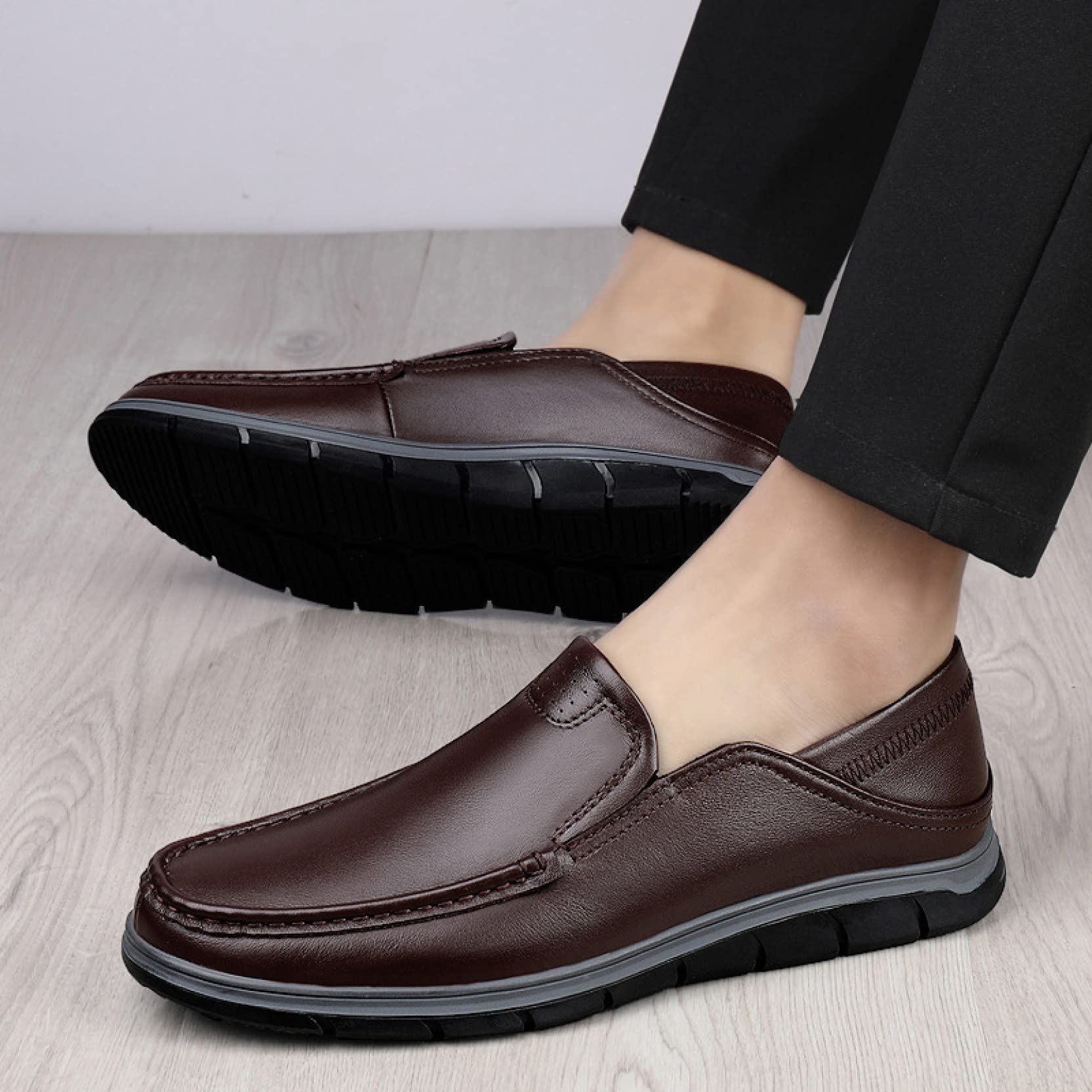 Hoxekle Men's Casual Loafers - Slip On Dress Shoes, Comfortable Boat & Driving Penny Loafers for Outdoor & Leisure Wear | Perfect for Office, Travel & Daily Comfort