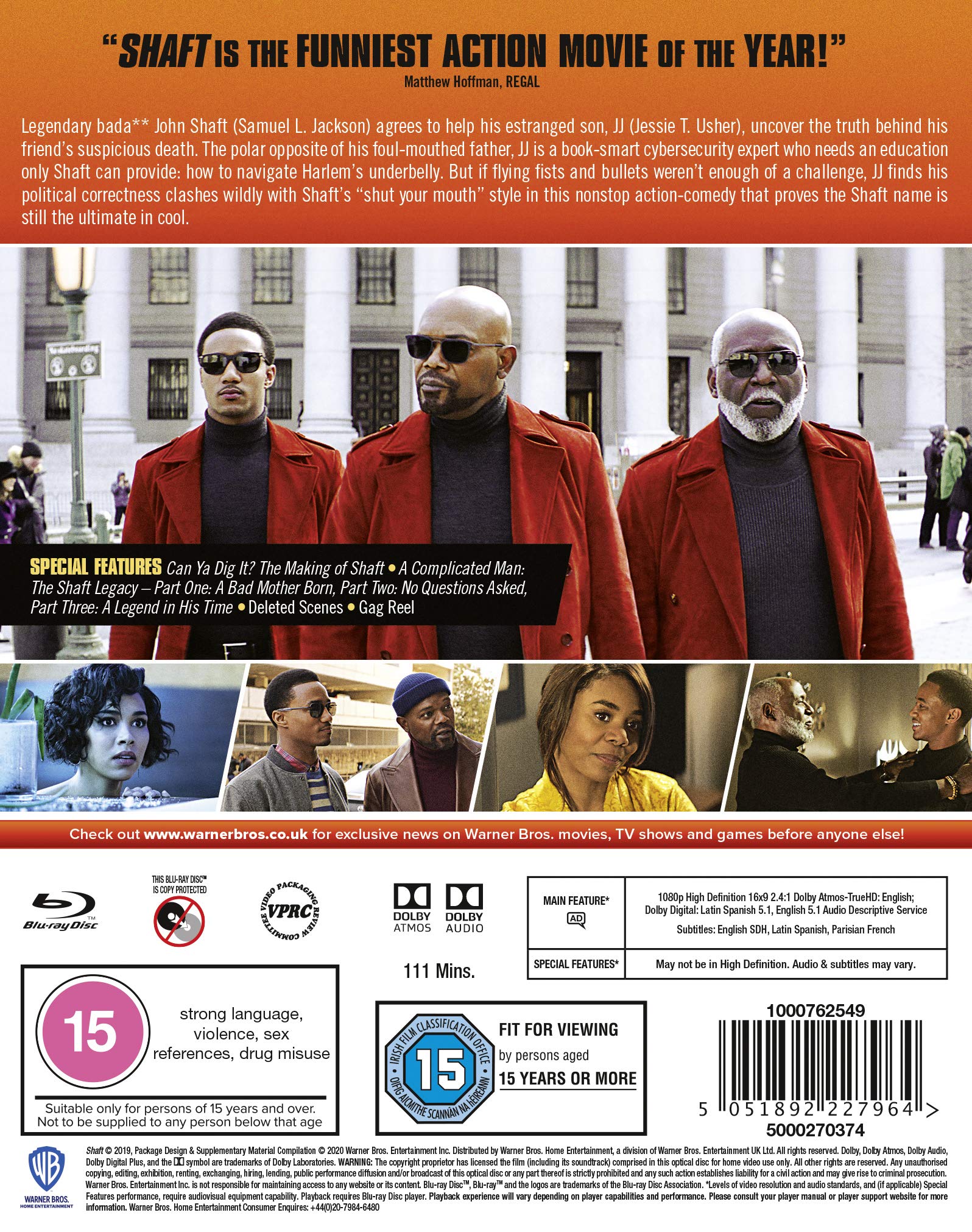 Shaft (2019) Blu-ray Movie - Region Free - Action Crime Film for Home Theater & Movie Night Entertainment