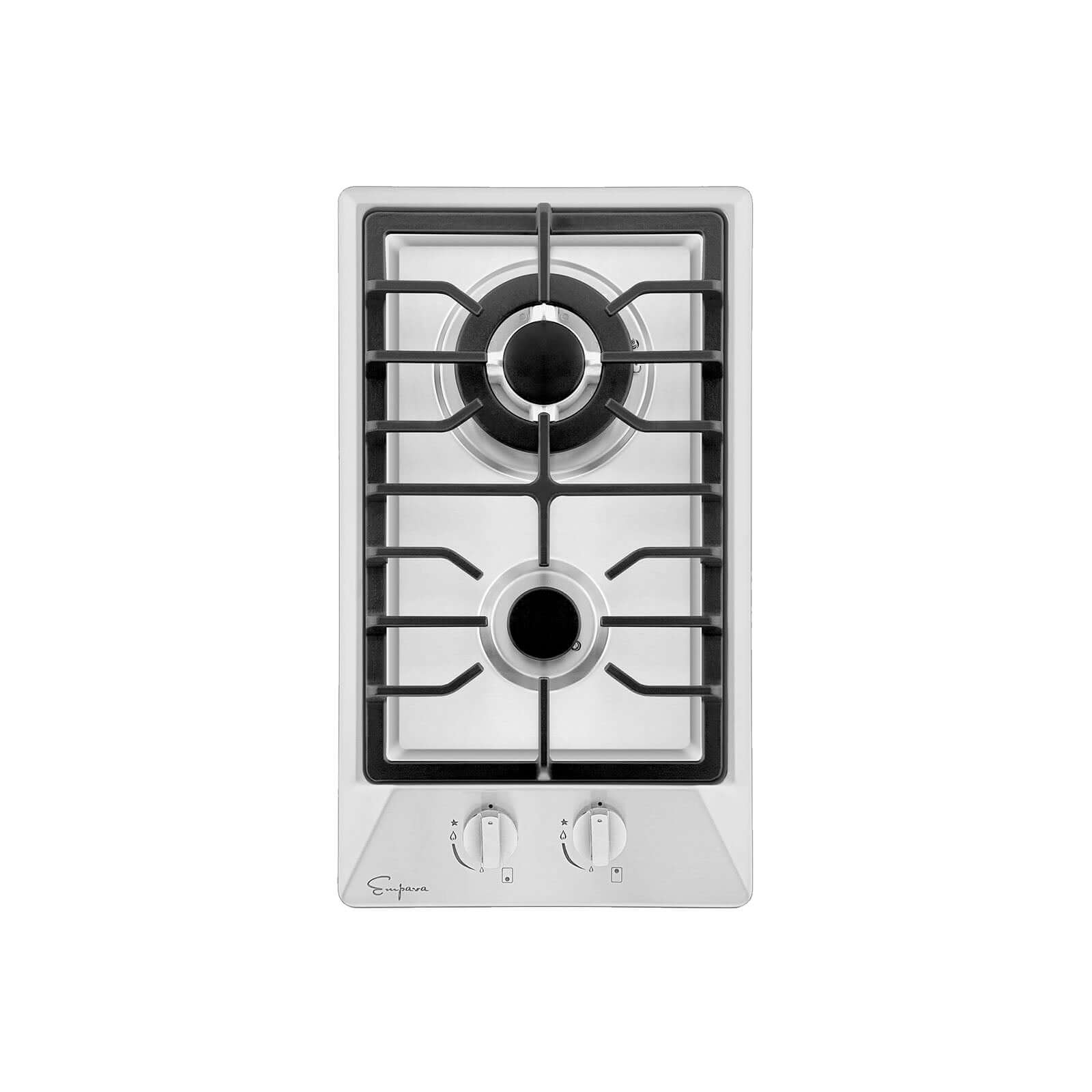 Empava 12 Inch 2 Burner Gas Cooktop Stainless Steel 12GC29 - Perfect for Kitchen Remodeling, RV Cooking & Outdoor BBQ