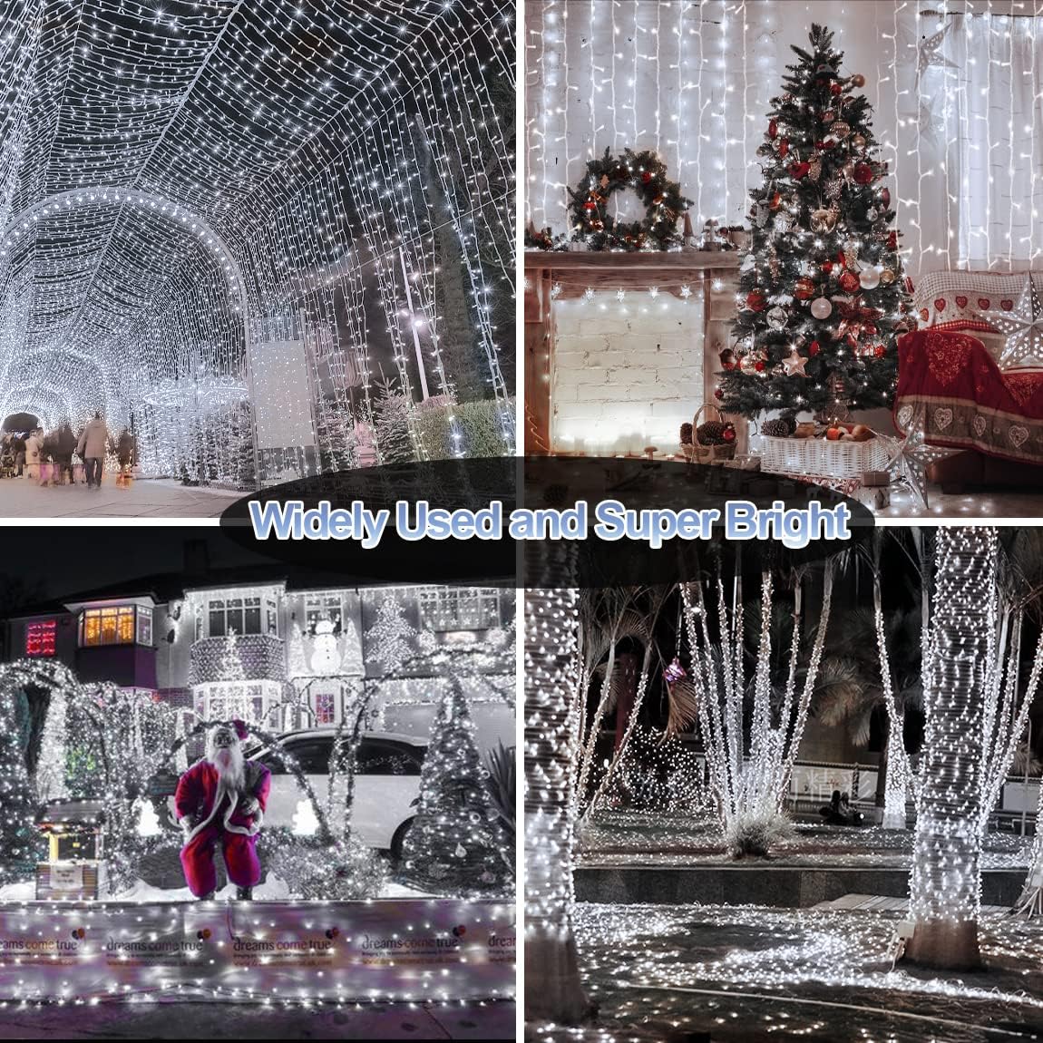 XURISEN 200FT Christmas Lights Outdoor Indoor, 500 LED Super Long String Lights with 8 Lighting Modes & Memory Timer, Plug in Twinkle Fairy Lights for Home, Xmas, Party, Wedding, Garden, Patio, Tree Decor