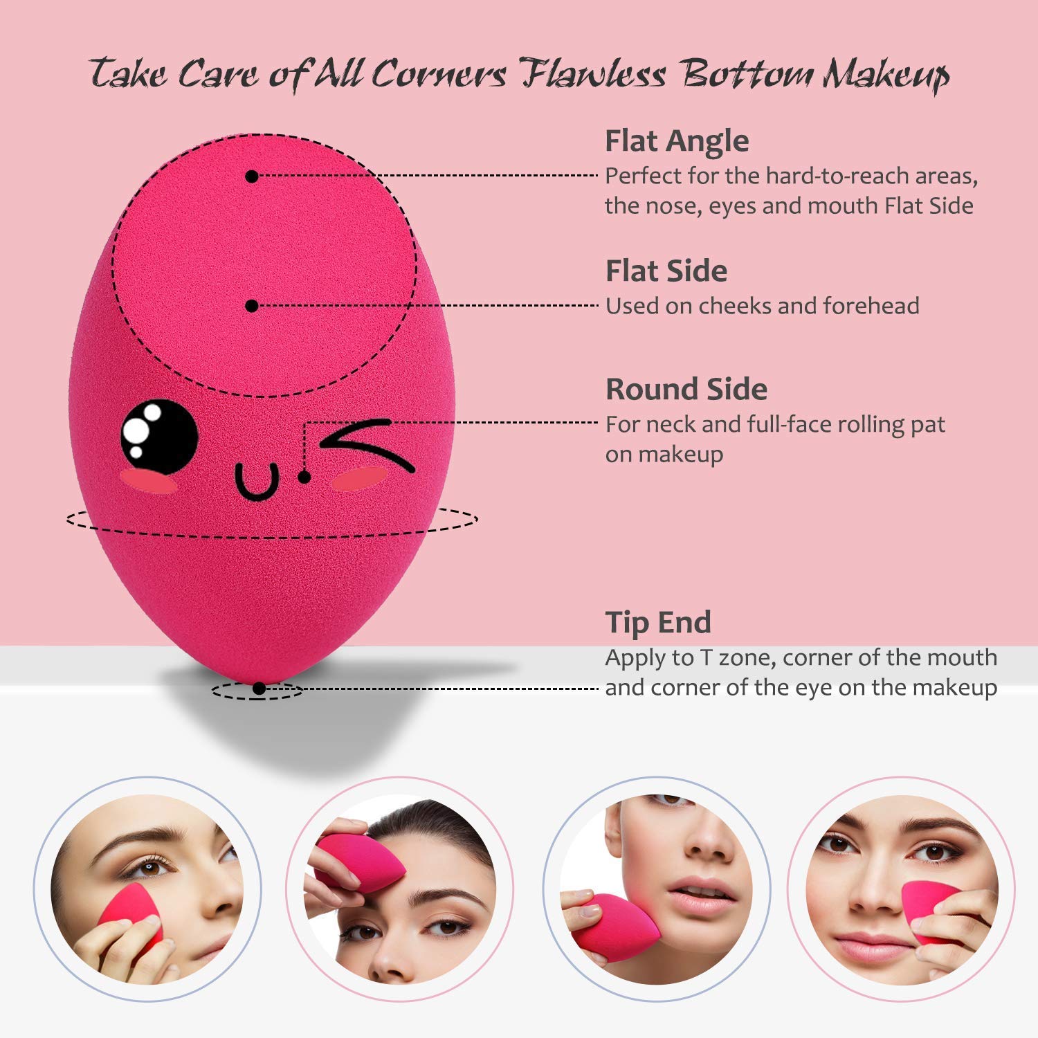 NEEL HOUSE Makeup Sponges - 3 Pack Beauty Blender for Foundation & Concealer, Soft Latex-Free Makeup Sponge Puff (Colors May Vary) - Perfect for Liquid, Cream & Powder Makeup Application