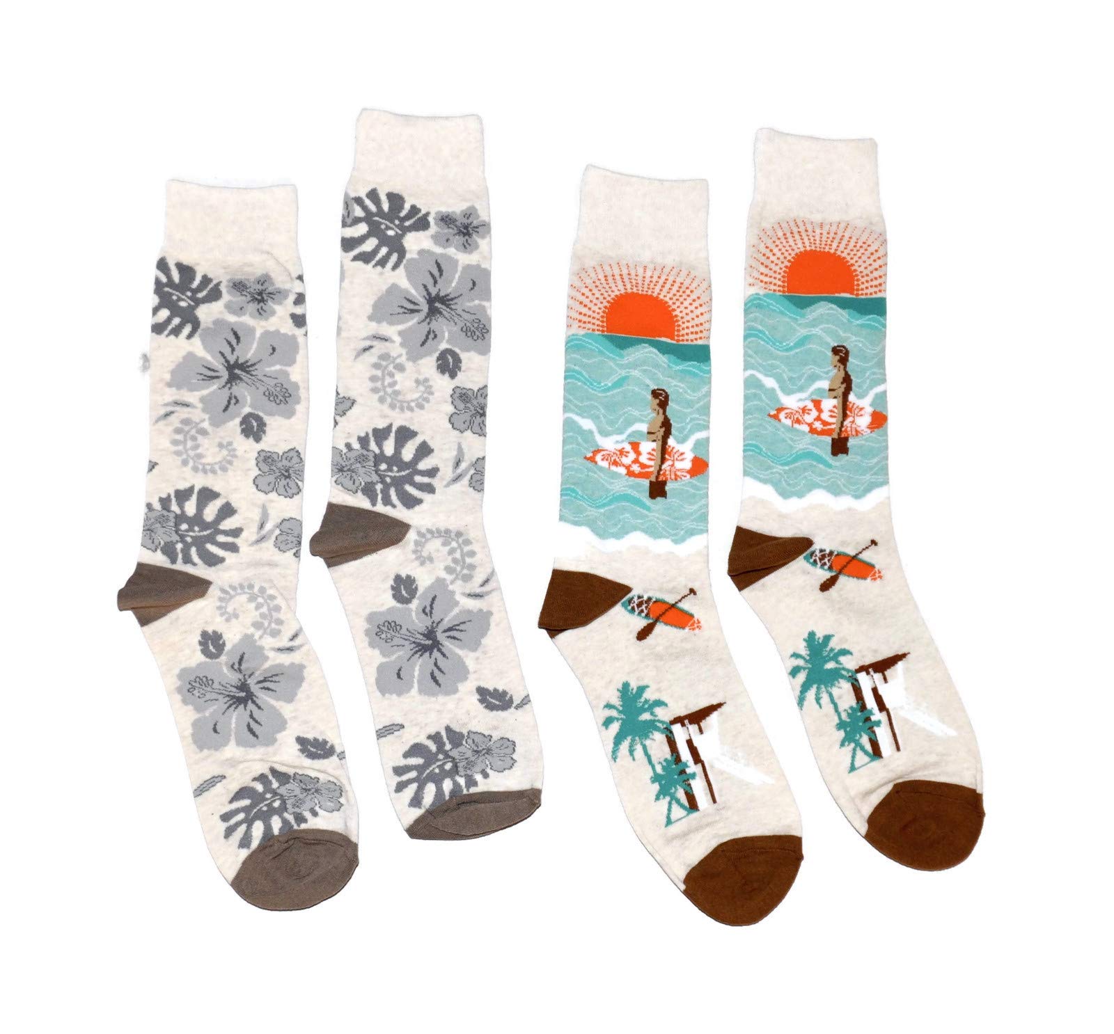 Fun Novelty Crew Socks for Men - 2 Pairs Pack - Perfect for Gifts, Parties & Casual Wear