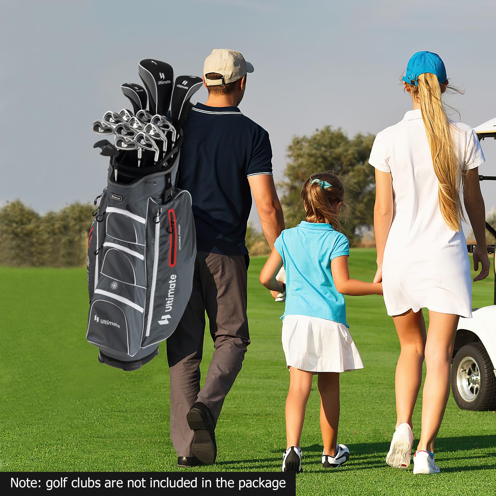 Tangkula 15-Way Top Divider Lightweight Golf Cart Bag with Putter Well, 7 Pockets, Cooler Bag & Rain Hood - Portable Golf Carry Bag for Men & Women - Perfect for Golf Courses, Driving Ranges & Tournaments