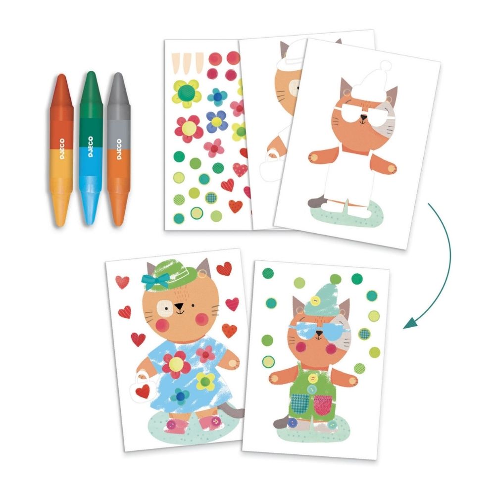 Djeco Multi Activity Kit - Animal Houses Craft Set for Kids | Creative DIY Arts & Crafts Gift for Children | Perfect for Birthday Parties, Classroom Activities & Family Bonding Time