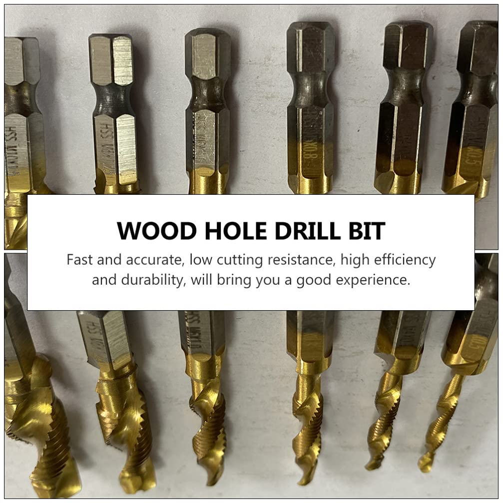 EXCEART 6-Piece Tapping Cone Drill Bit Set - High Speed Steel Wood Hole Drill Bits for Carpentry, Pocket Hole Drilling & Woodworking - Perfect for DIY Projects, Furniture Making & Home Repairs