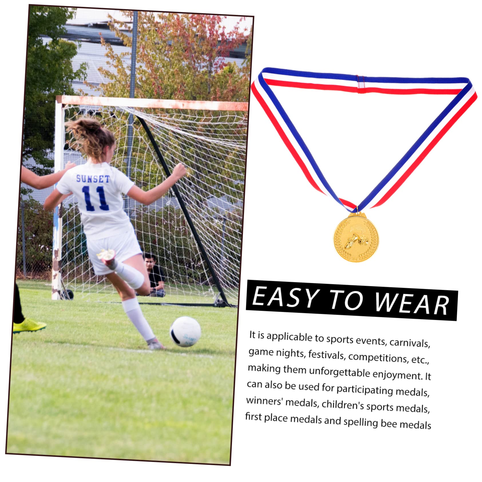 PAMINGONO 3-Piece Sports Reward Set - Football Trophies & Medals for Kids, Soccer Awards, Iron Sports Decor - Perfect for Tournaments, Team Parties & Achievement Celebrations