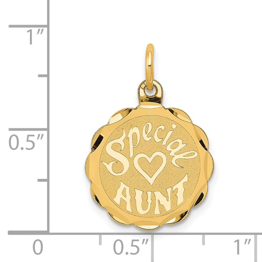 The Black Bow 14k Yellow Gold Special Aunt Disc Charm Pendant, 16mm - Perfect for Gifting, Jewelry Collections, and Special Occasions