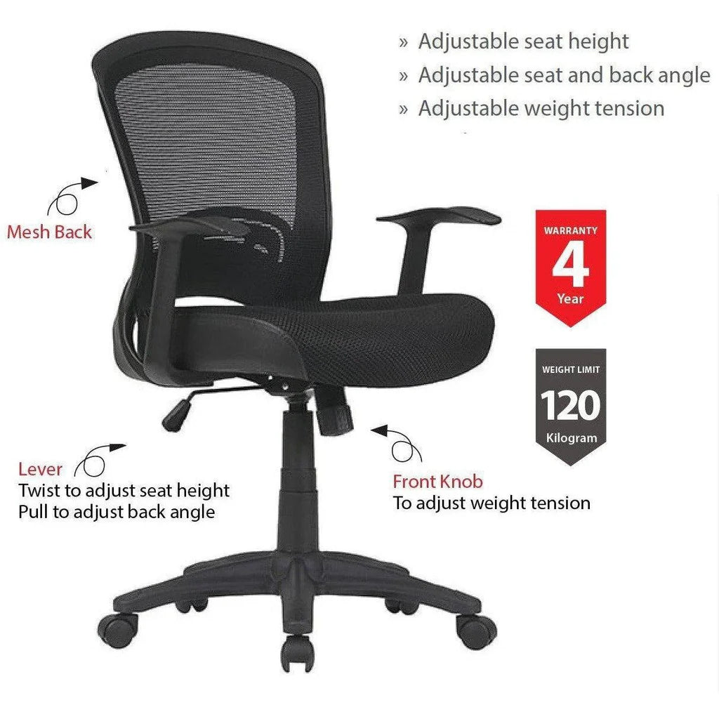 Ergonomic Mesh Back Office Chair with Adjustable Height - Perfect for Home Office, Gaming, and Workspace Comfort
