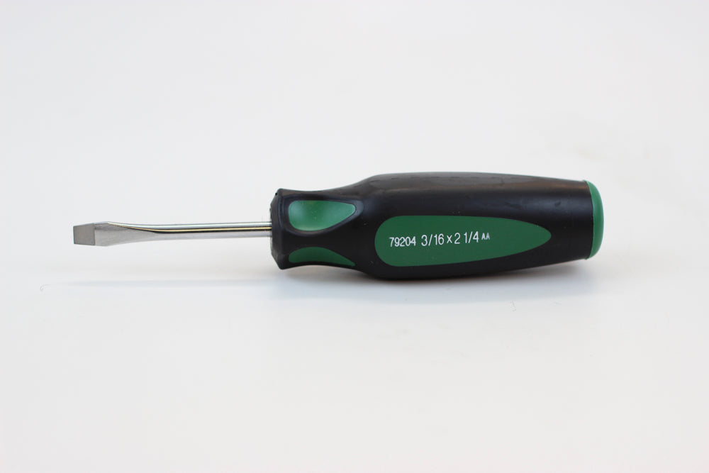 3/16 x 2 1/4 Keystone CushionGrip Slotted Screwdriver - Comfort Grip Handle for Precision Work in Electronics, Jewelry & Small Appliance Repair