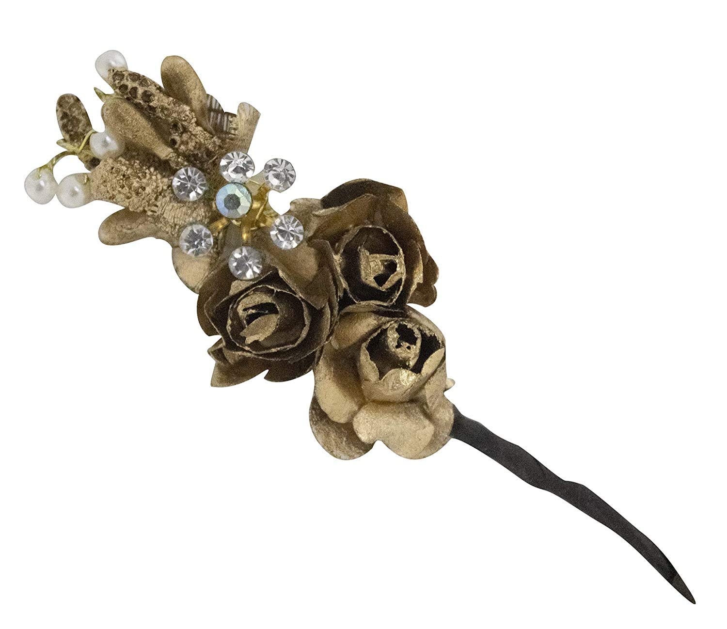 Elegant Golden Hair Bun Pins for Women & Girls - AASA Hair Accessories for Updos, Weddings & Special Occasions