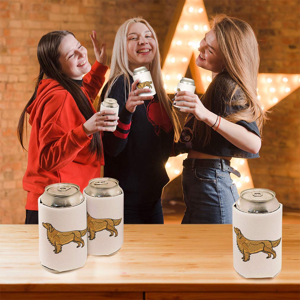 Golden Retriever Dog Beer Sleeves - Insulated Can Coolers for Pets & Parties