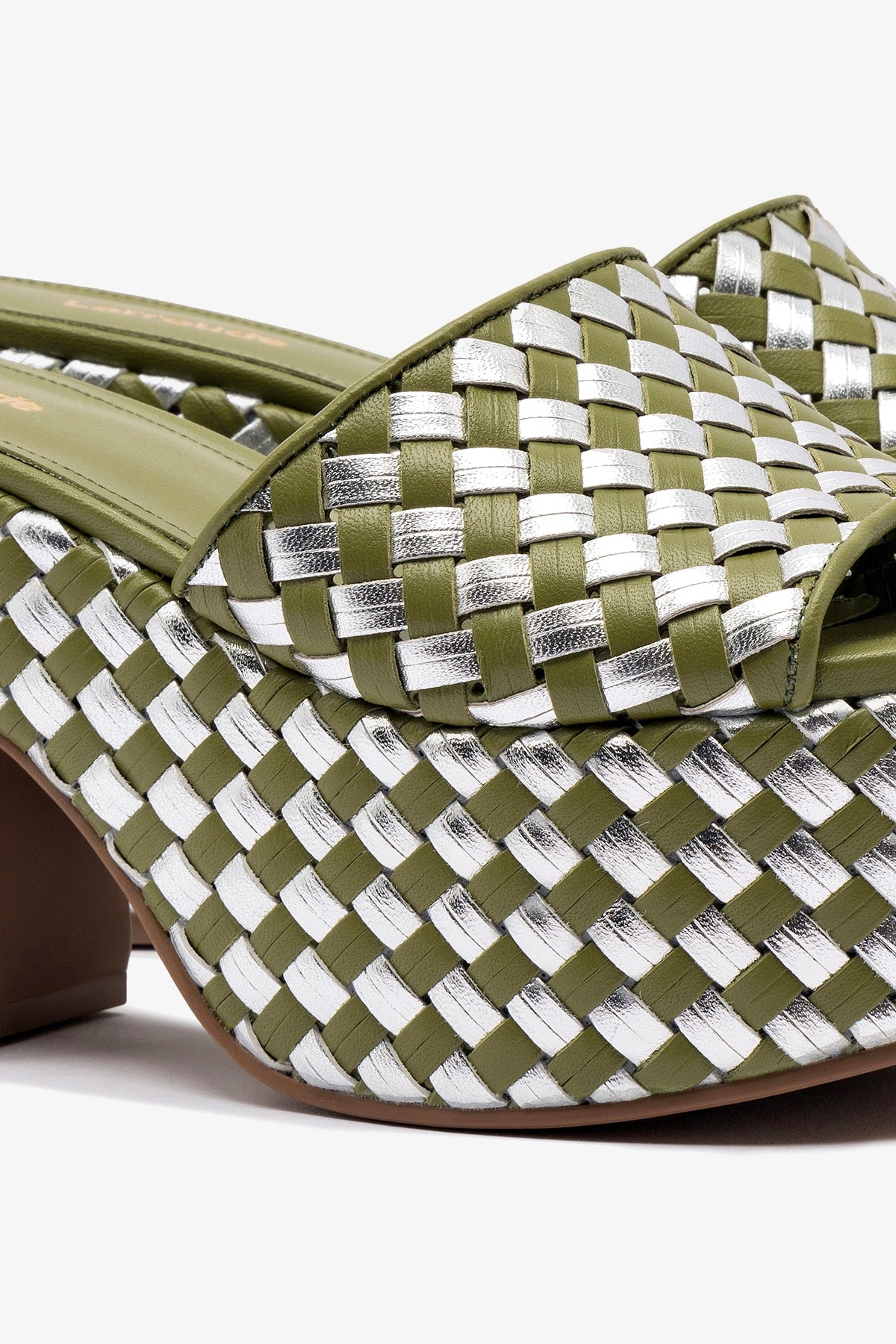 Eco-Friendly Miso Platform Sandals - Vegan Seaweed Leather & Silver Metallic Leather Women's Shoes for Summer Beach & Casual Outings