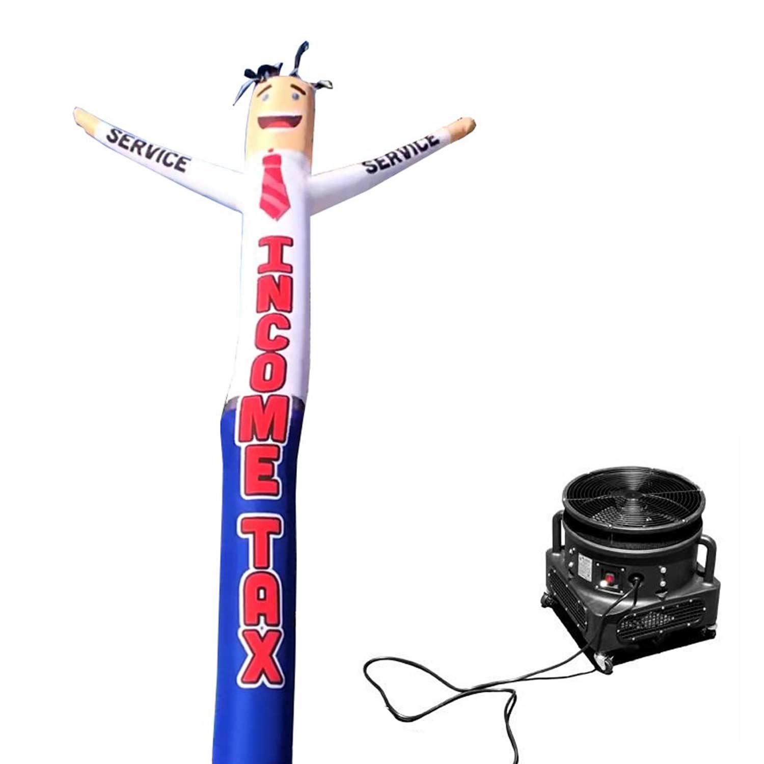 18ft Tall Inflatable Tube Man with Air Blower - Waving Air Dancer for Tax Service Advertising & Business Promotion | Outdoor Marketing, Car Dealerships, Grand Openings