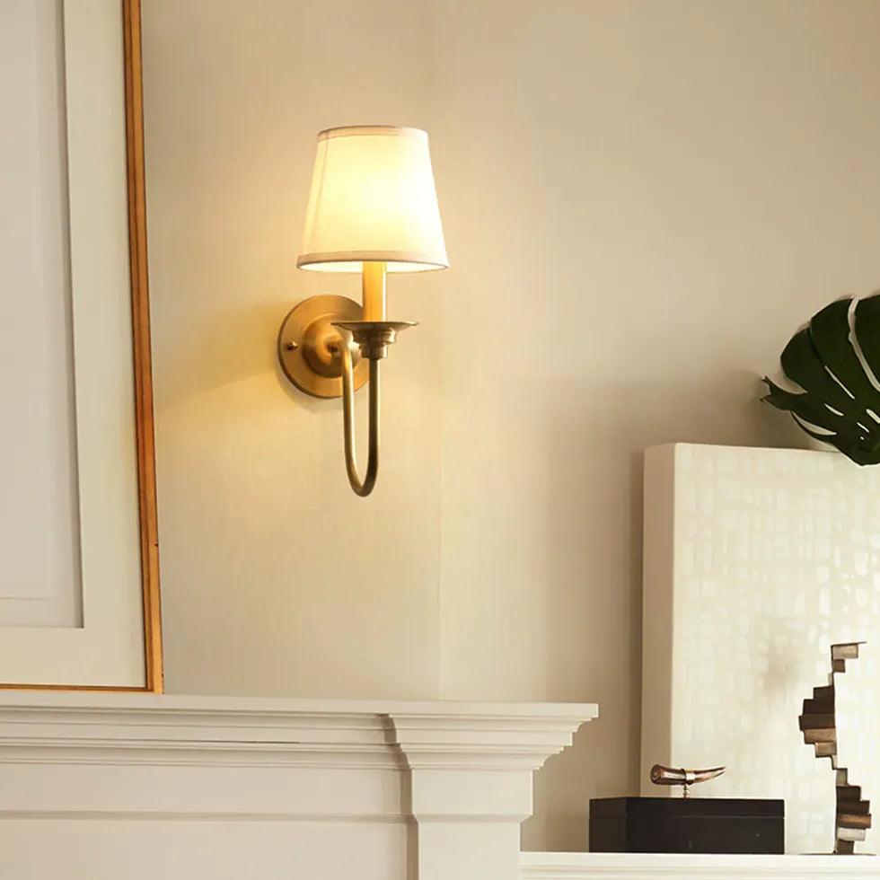 Elegant Gold Fabric Wall Lights for Indoor Decor - Perfect for Living Room, Bedroom, and Home Ambiance Lighting