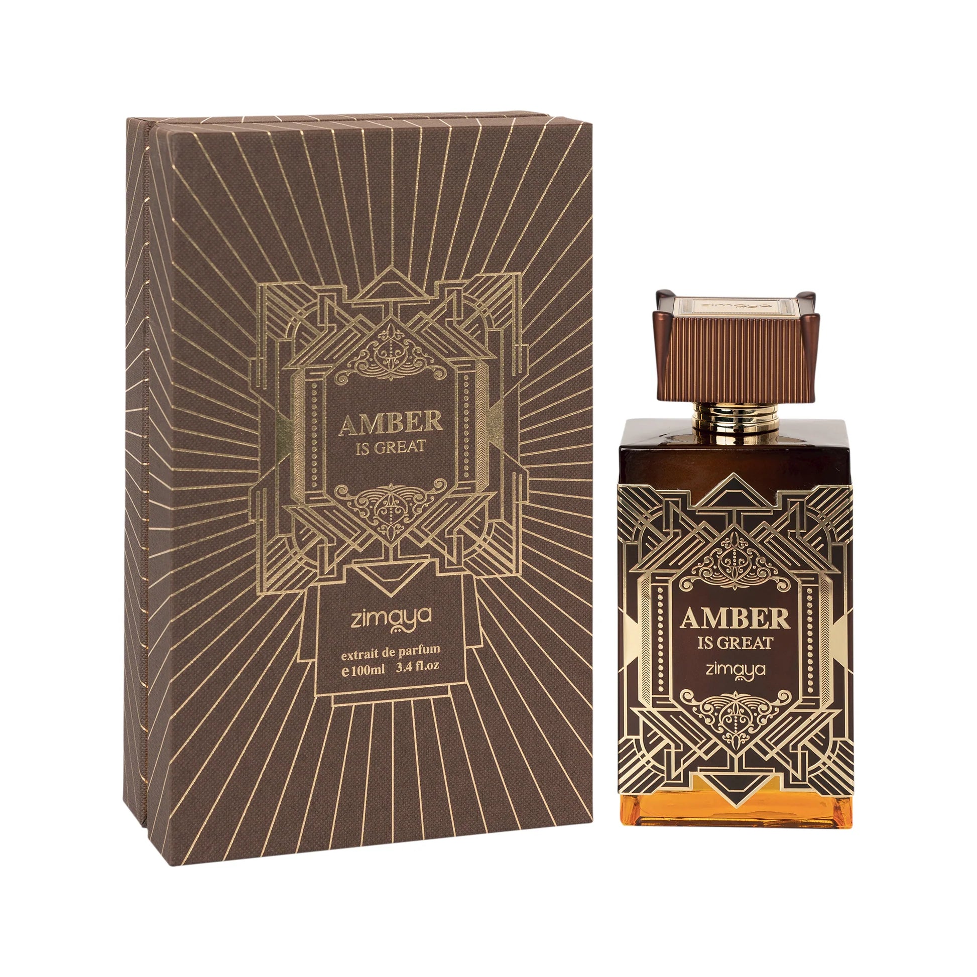 Afnan Zimaya Amber EDP Spray for Women & Men - 100ml Extrait De Parfum - Luxury Long-Lasting Fragrance for Date Night, Special Occasions & Daily Wear