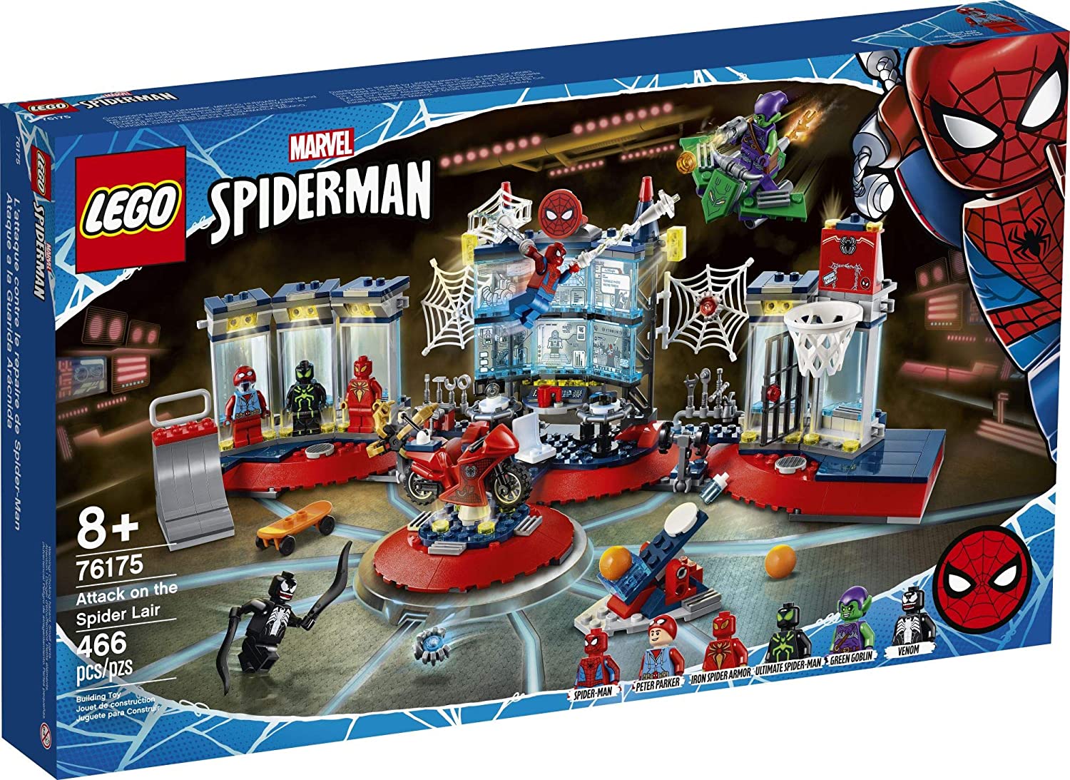 LEGO Marvel Spider-Man Attack on The Spider Lair 76175 Building Toy Set - Superhero Action Playset for Kids & Collectors | Spider-Man vs. Green Goblin Battle Scene | Perfect Gift for Marvel Fans & Creative Play